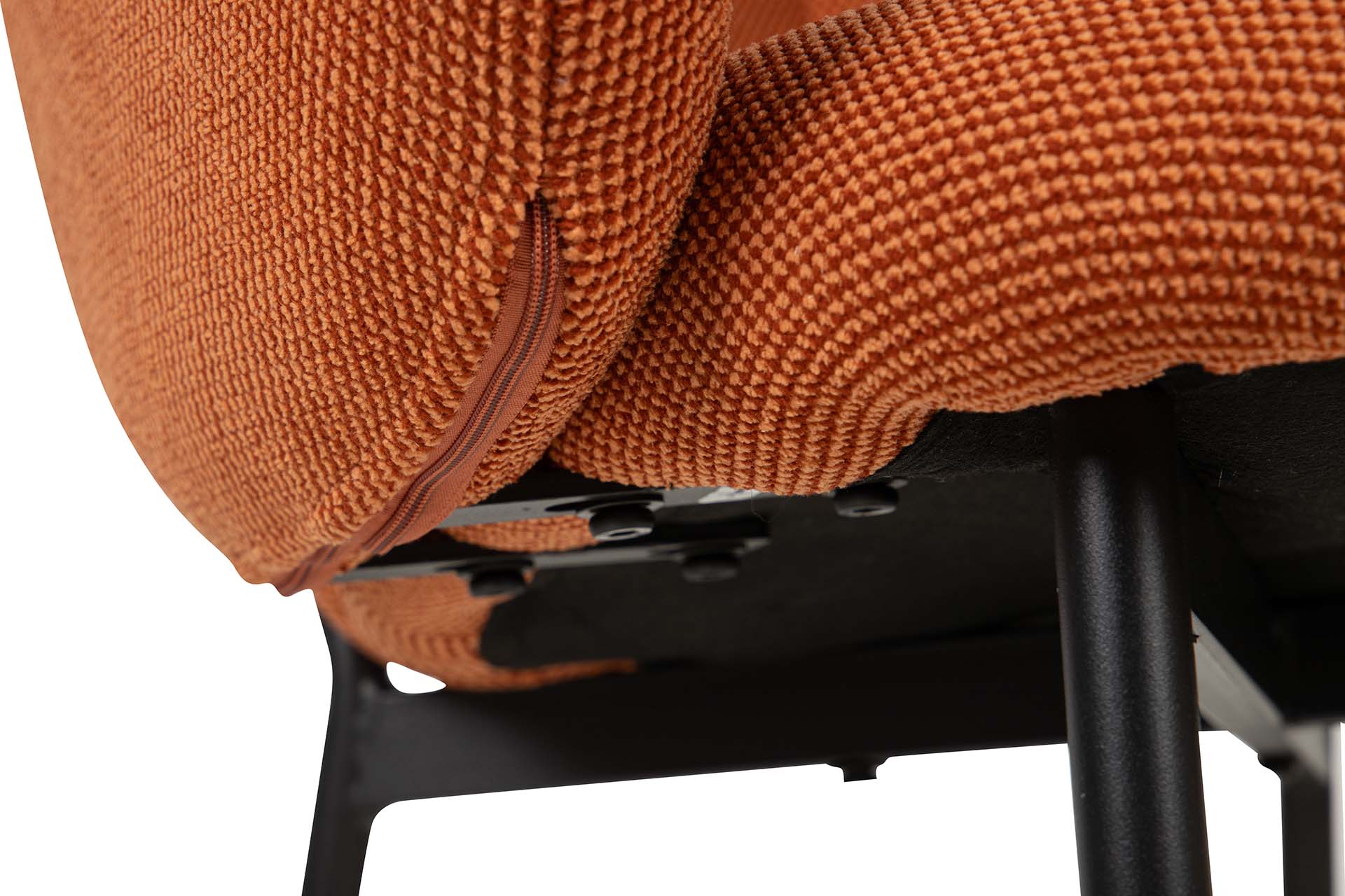 SILLA METAL POLIESTER NARANJA NEGRO 59x62x80 CM - Min.2 uds