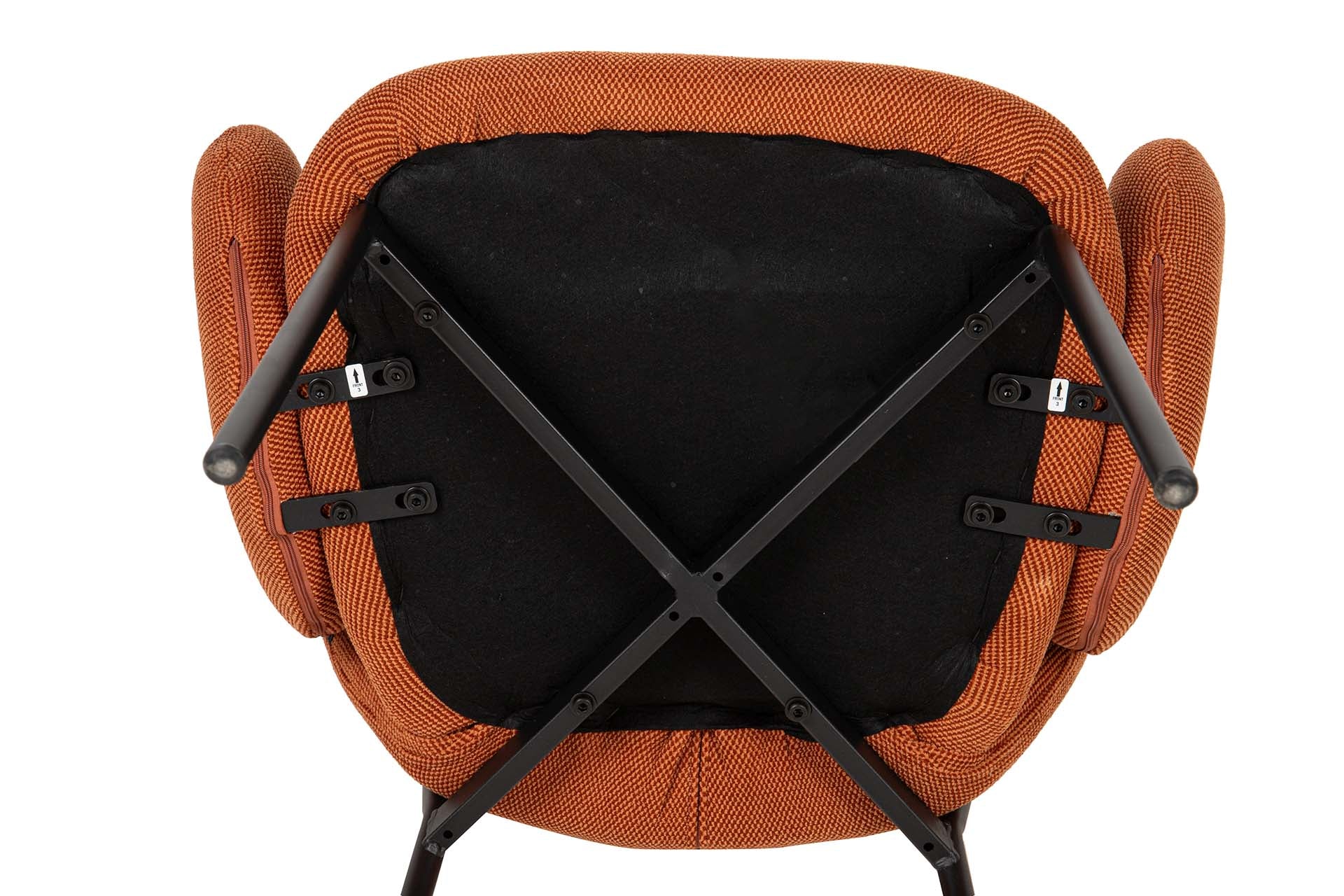SILLA METAL POLIESTER NARANJA NEGRO 59x62x80 CM - Min.2 uds
