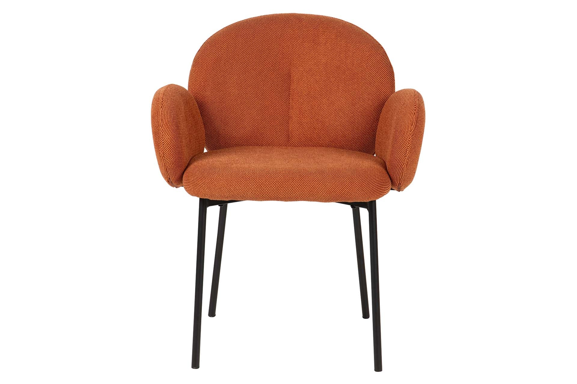 SILLA METAL POLIESTER NARANJA NEGRO 59x62x80 CM - Min.2 uds