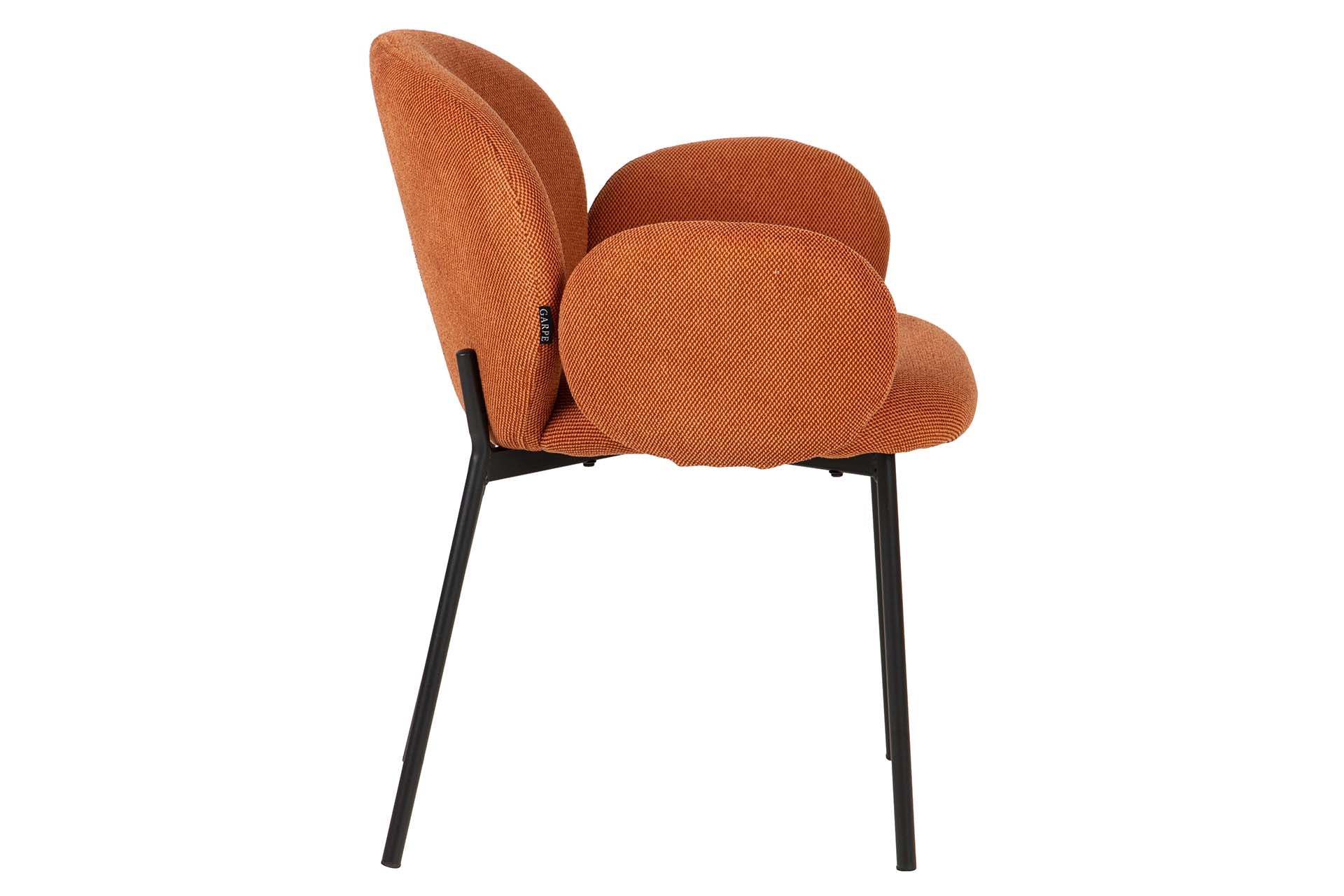 SILLA METAL POLIESTER NARANJA NEGRO 59x62x80 CM - Min.2 uds