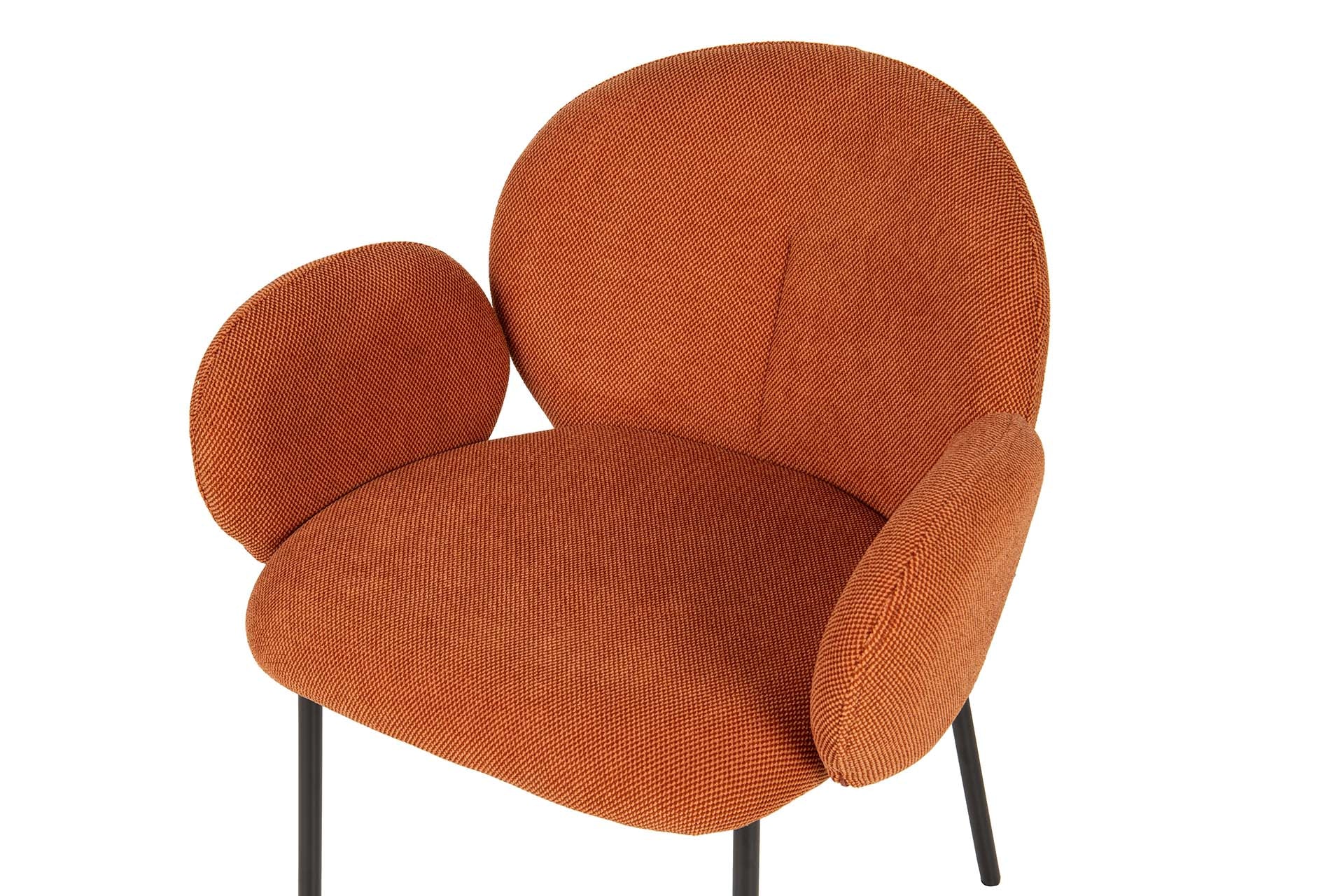 SILLA METAL POLIESTER NARANJA NEGRO 59x62x80 CM - Min.2 uds