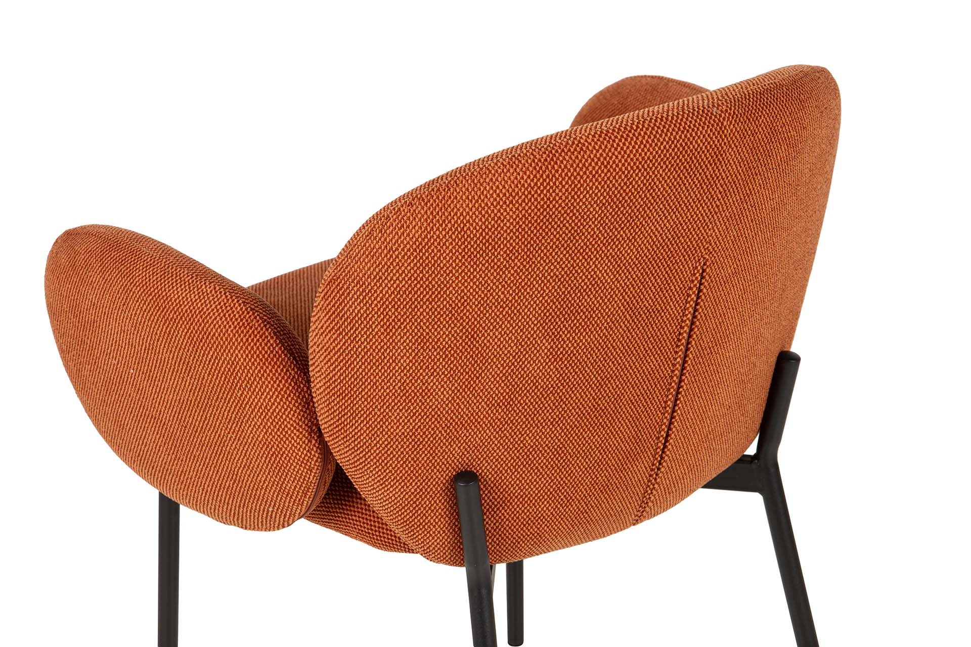 SILLA METAL POLIESTER NARANJA NEGRO 59x62x80 CM - Min.2 uds