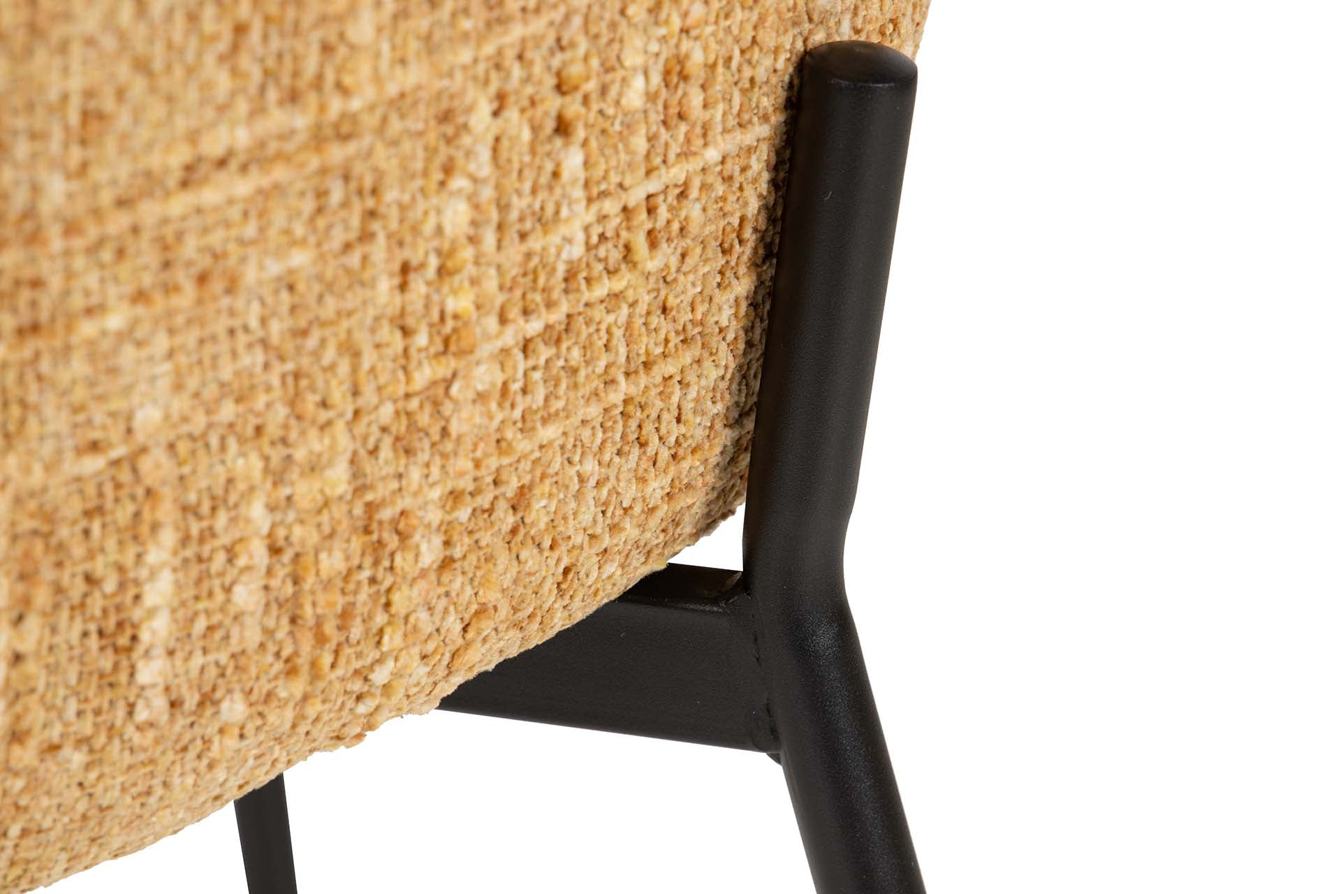 SILLA METAL POLIESTER AMARILLO NEGRO 59x62x80 CM - Min.2 uds