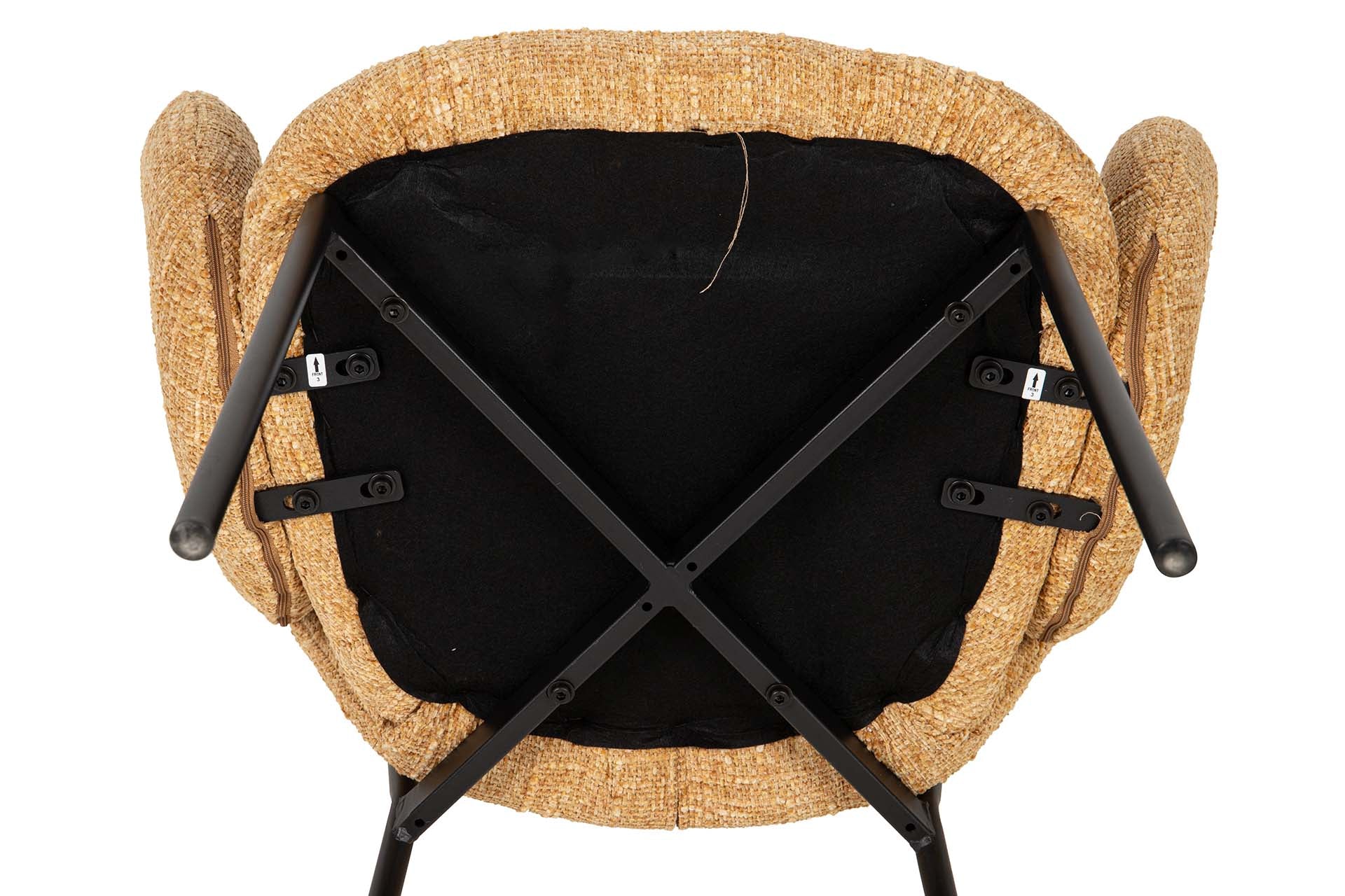 SILLA METAL POLIESTER AMARILLO NEGRO 59x62x80 CM - Min.2 uds