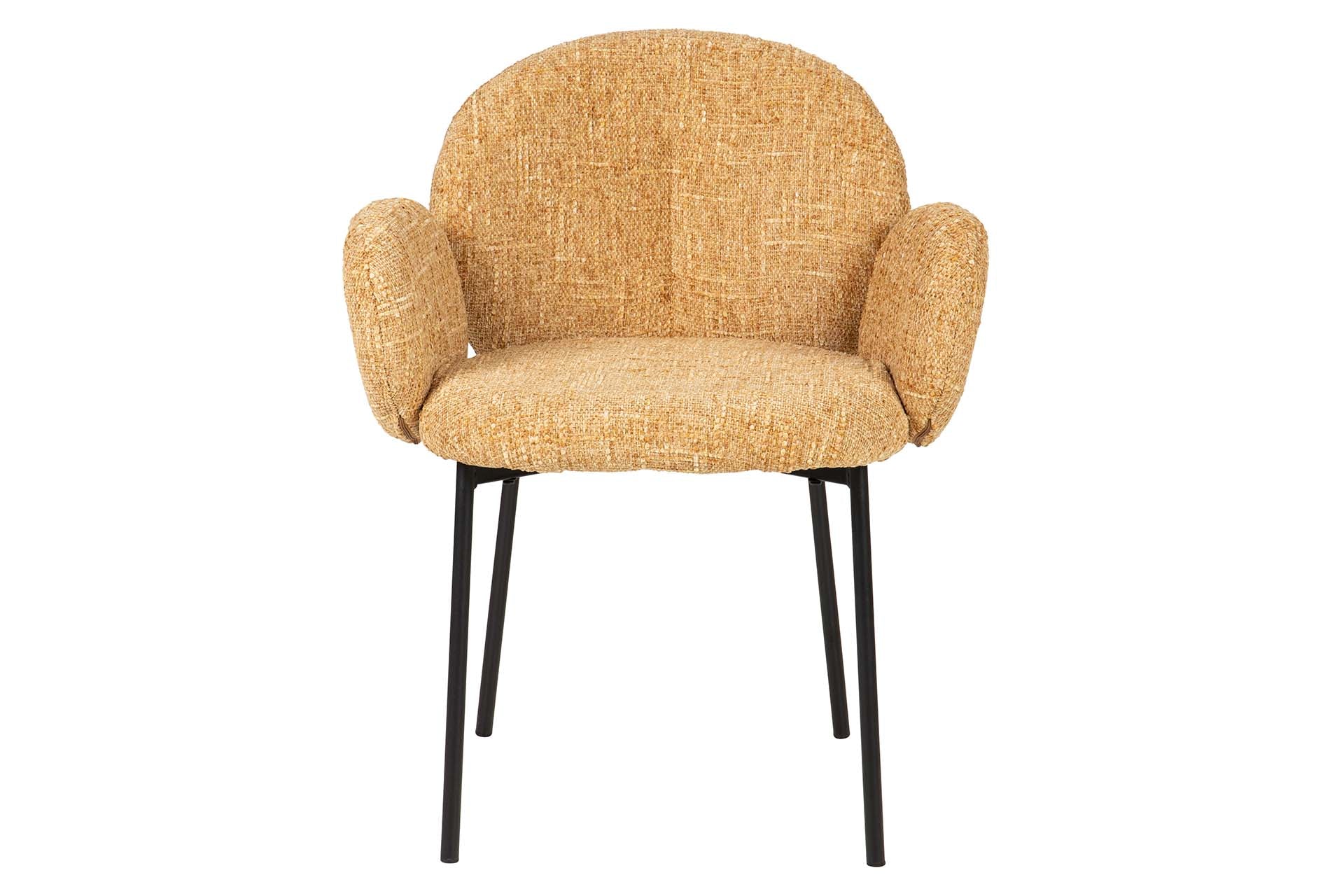 SILLA METAL POLIESTER AMARILLO NEGRO 59x62x80 CM - Min.2 uds