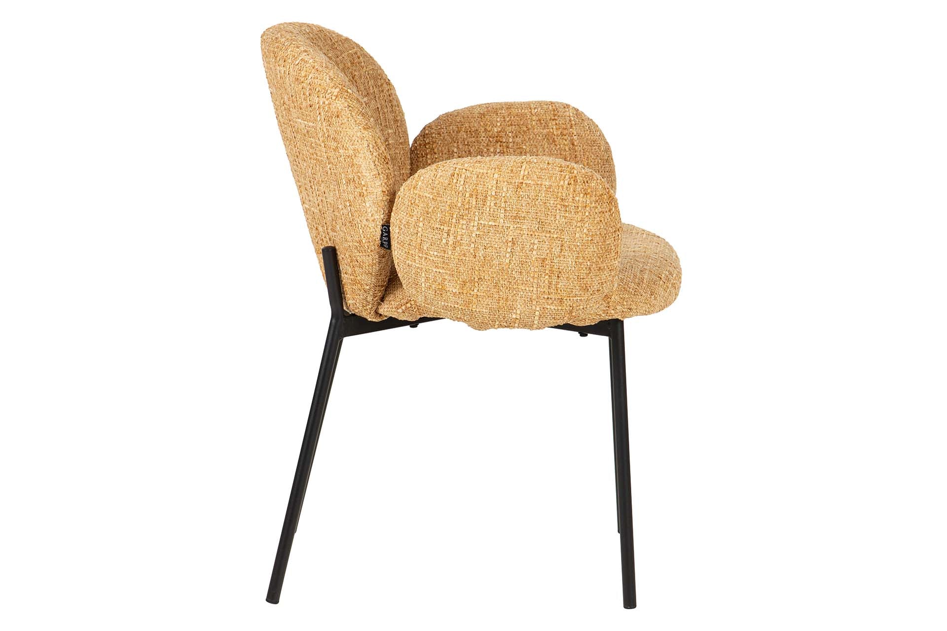 SILLA METAL POLIESTER AMARILLO NEGRO 59x62x80 CM - Min.2 uds