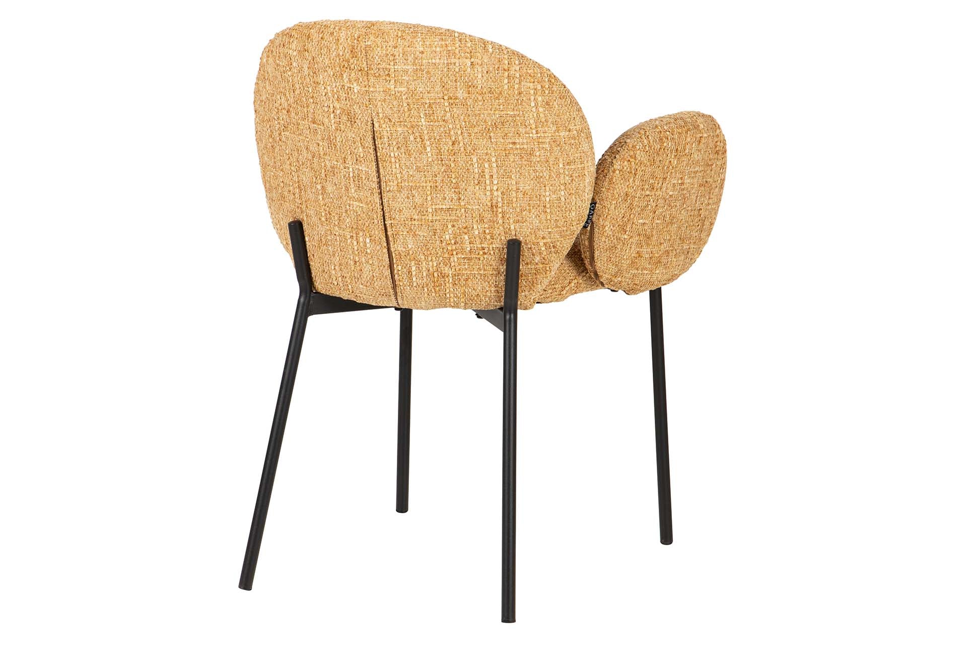 SILLA METAL POLIESTER AMARILLO NEGRO 59x62x80 CM - Min.2 uds