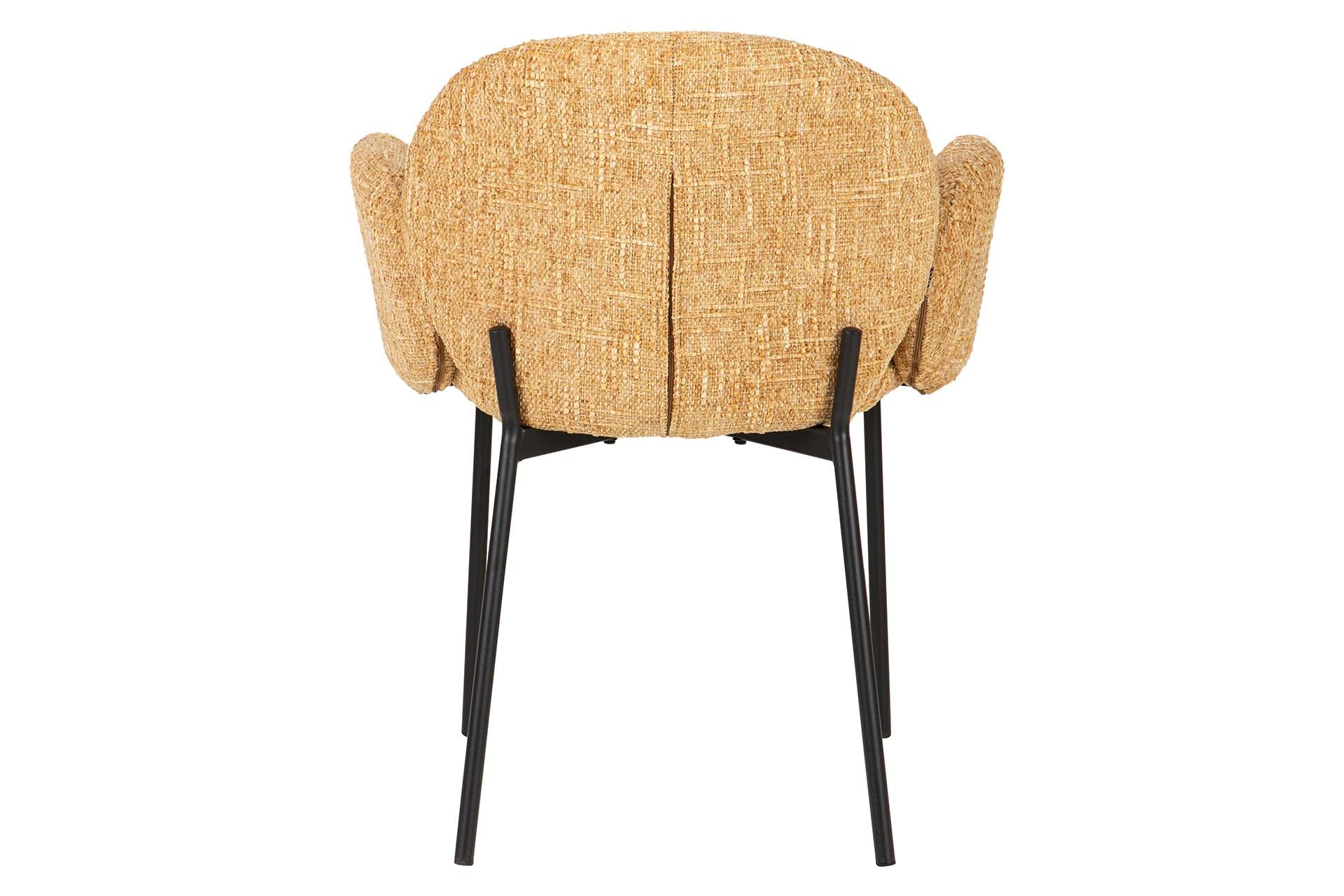 SILLA METAL POLIESTER AMARILLO NEGRO 59x62x80 CM - Min.2 uds