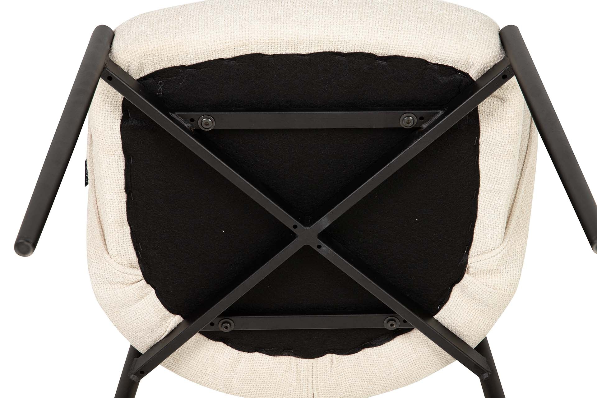 SILLA METAL POLIESTER BEIGE NEGRO 57x56x80 CM - Min.2 uds