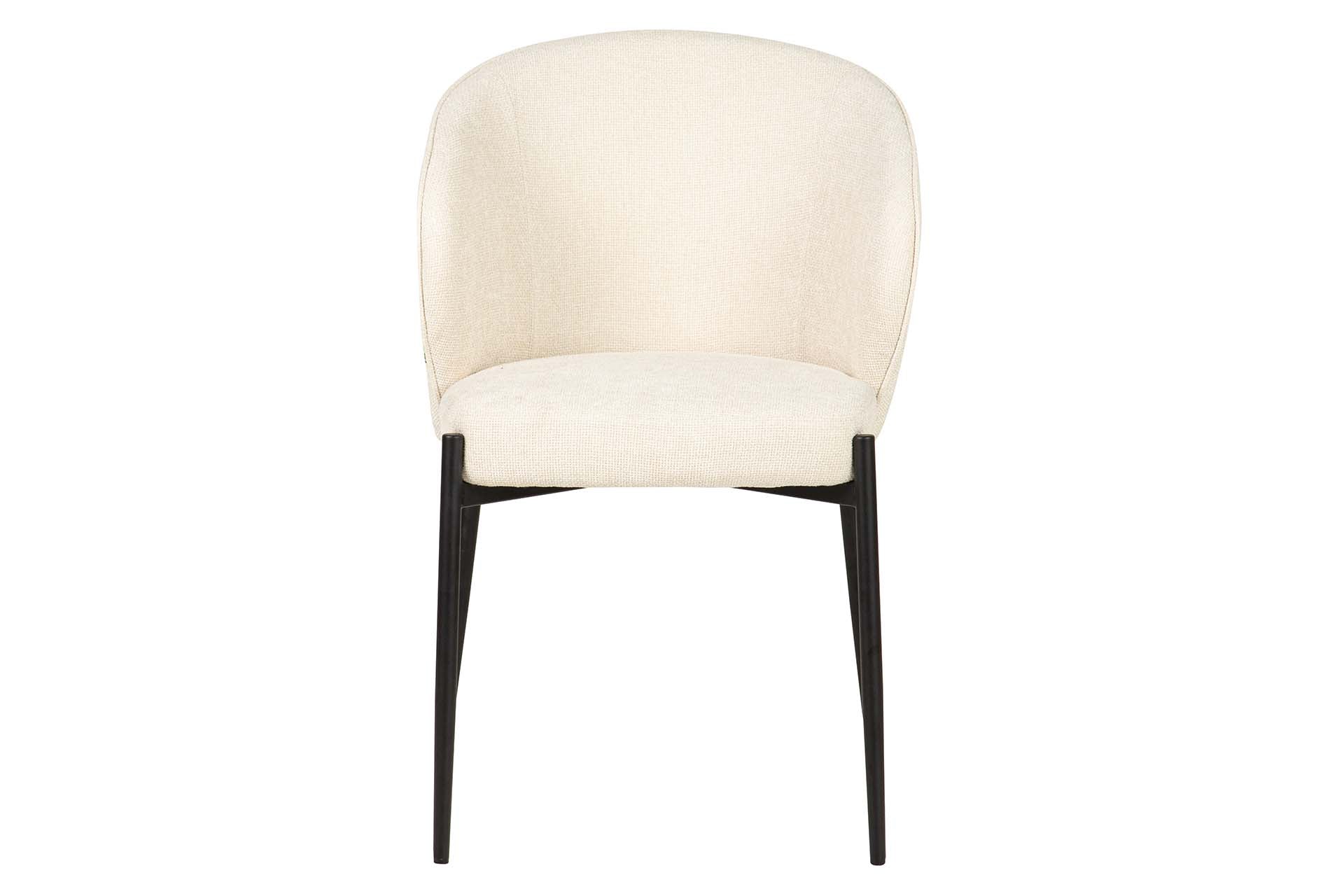 SILLA METAL POLIESTER BEIGE NEGRO 57x56x80 CM - Min.2 uds