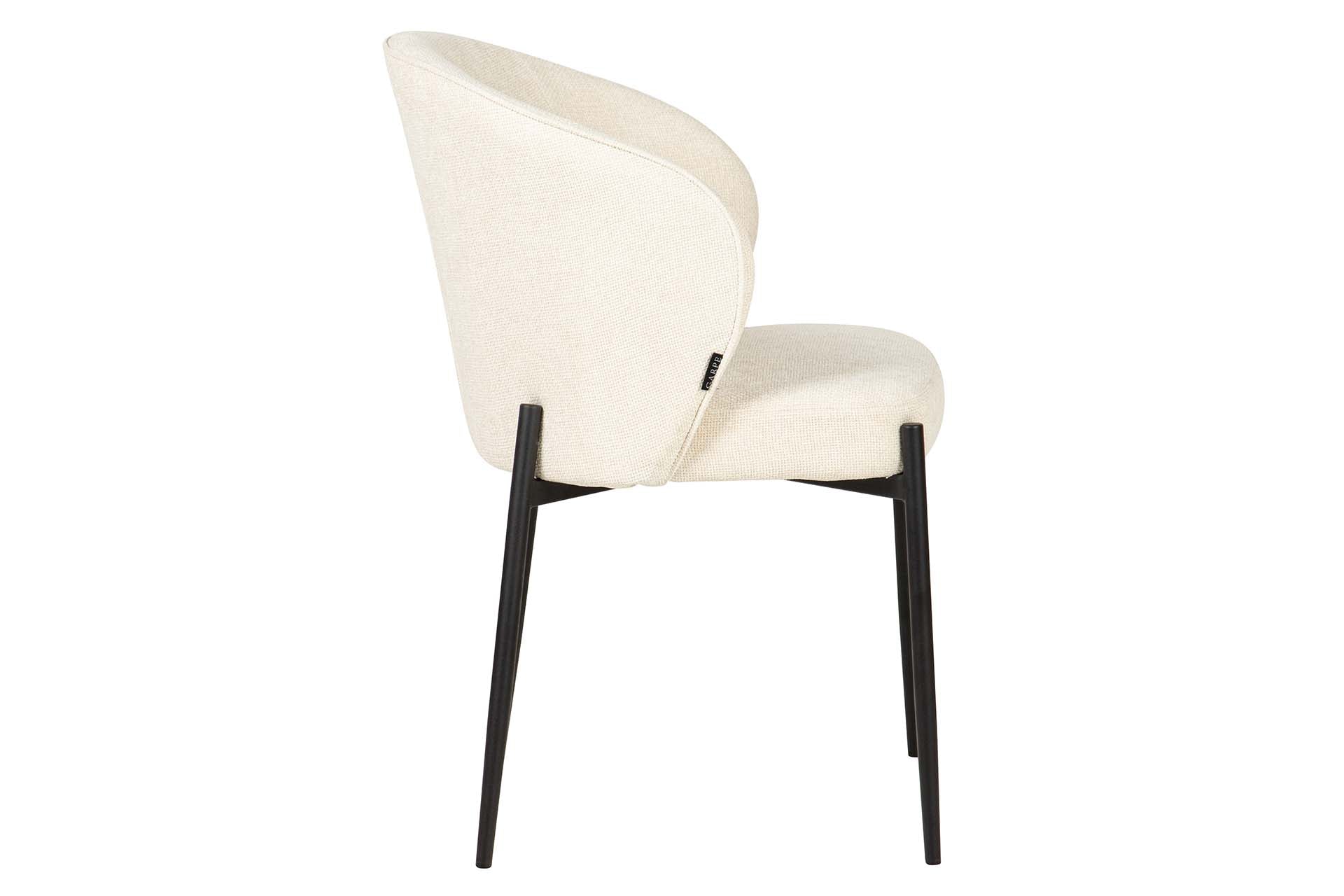 SILLA METAL POLIESTER BEIGE NEGRO 57x56x80 CM - Min.2 uds