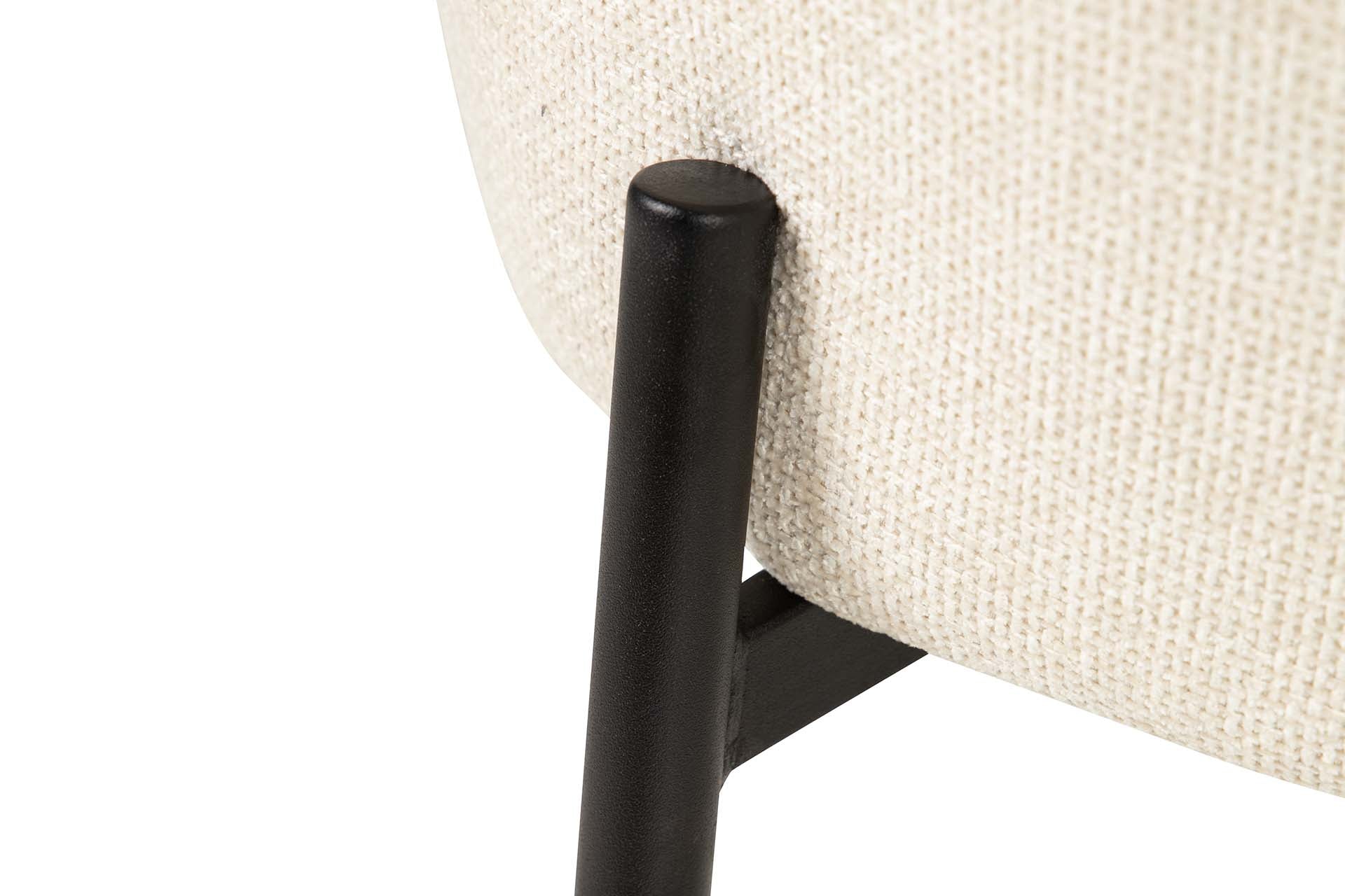 SILLA METAL POLIESTER BEIGE NEGRO 57x56x80 CM - Min.2 uds