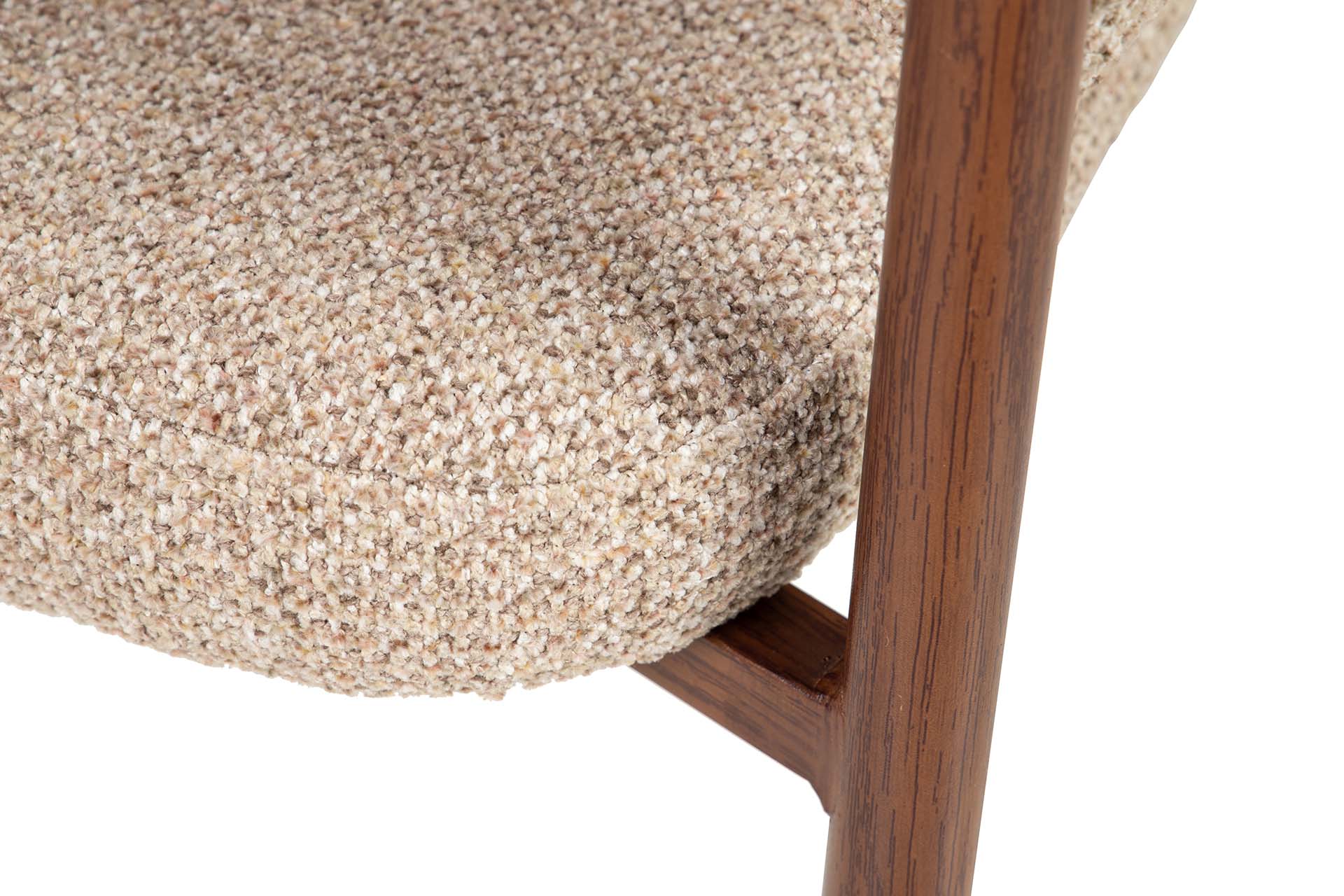 SILLA METAL CHENILLA MARRON 60x56x79 CM - Min.2 uds