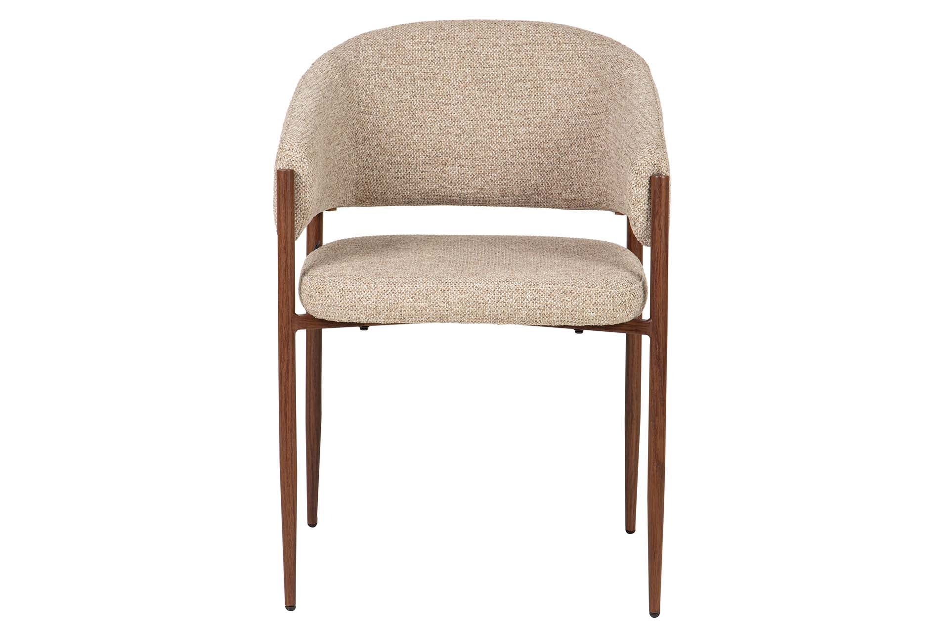 SILLA METAL CHENILLA MARRON 60x56x79 CM - Min.2 uds