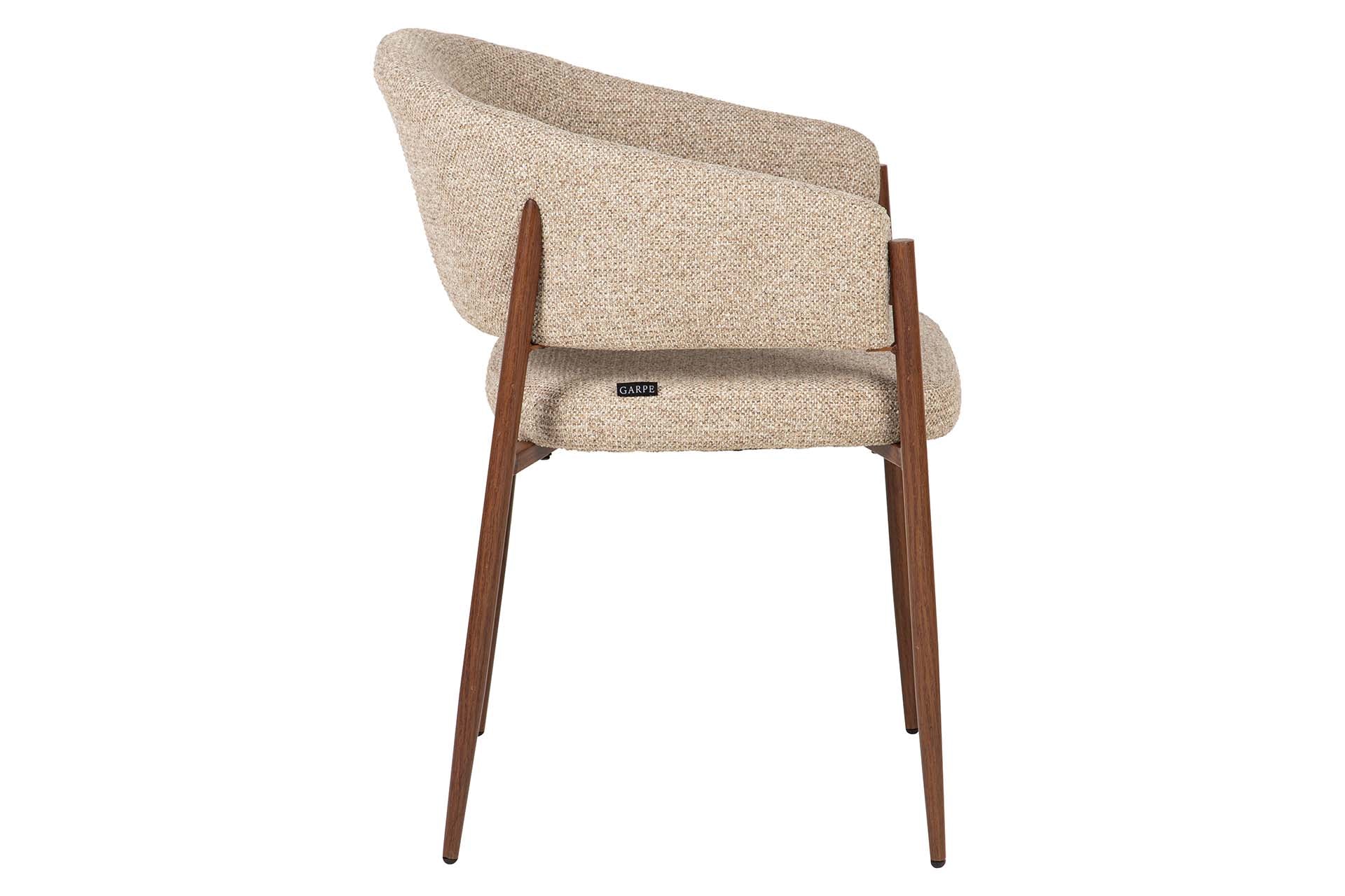 SILLA METAL CHENILLA MARRON 60x56x79 CM - Min.2 uds