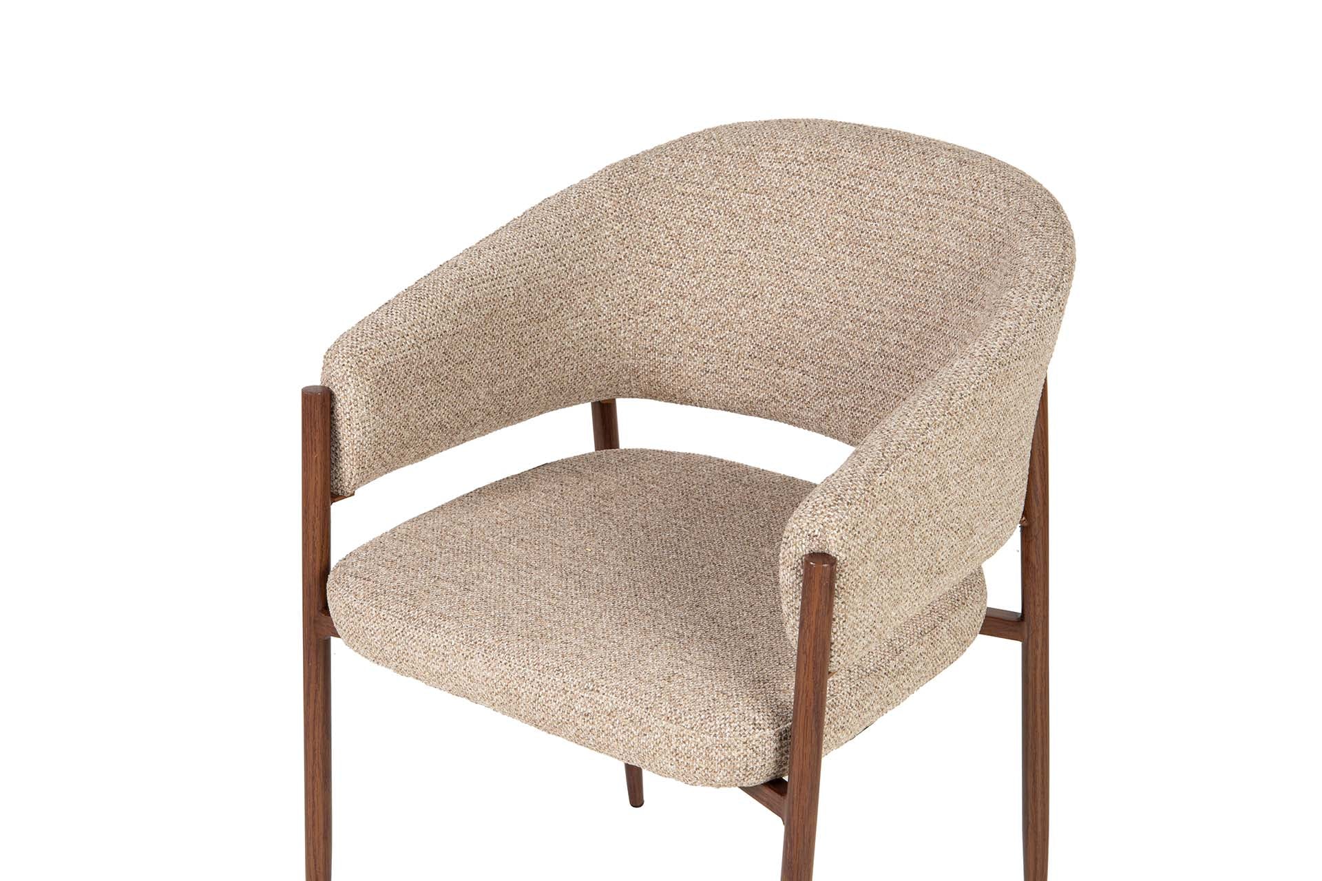 SILLA METAL CHENILLA MARRON 60x56x79 CM - Min.2 uds