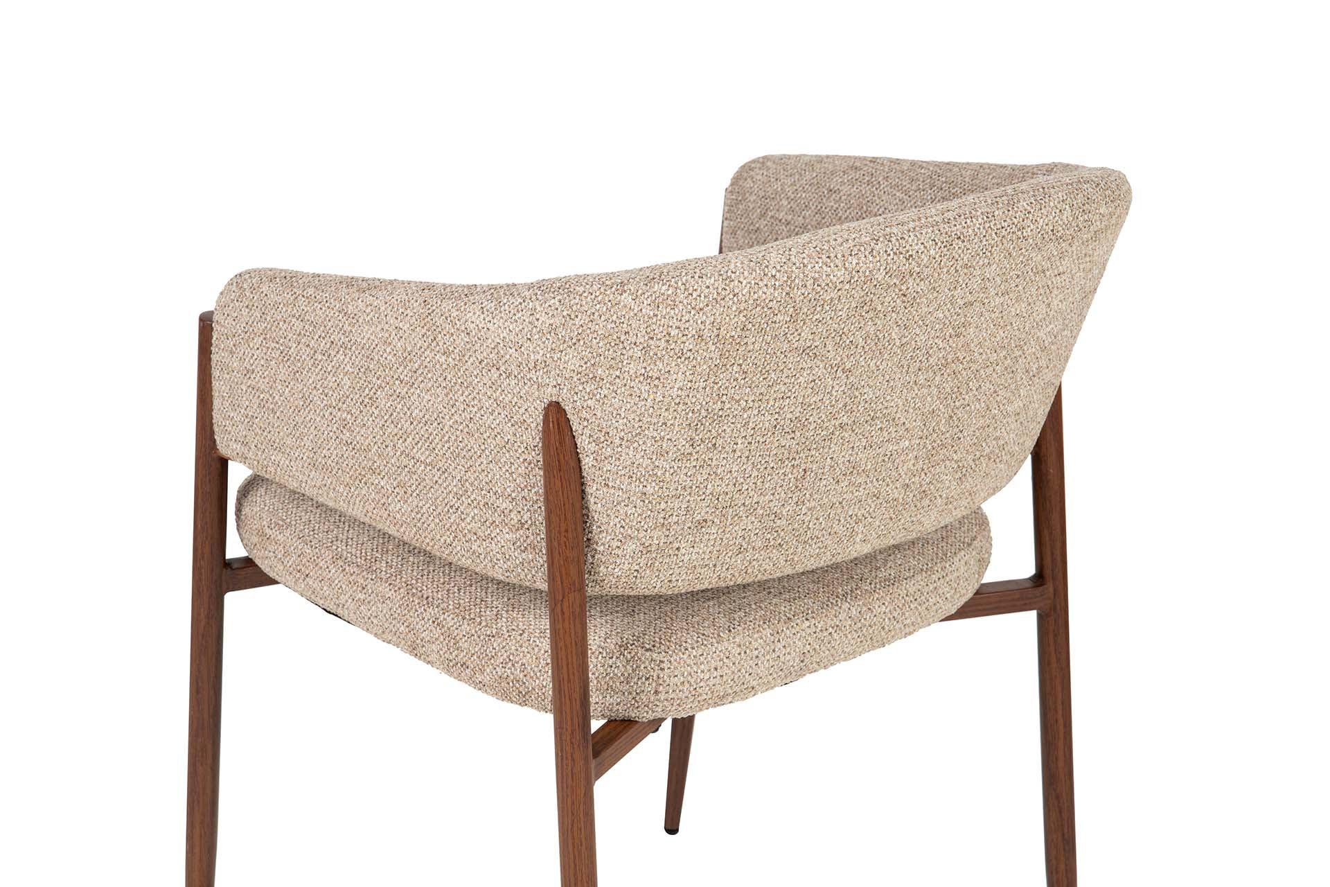 SILLA METAL CHENILLA MARRON 60x56x79 CM - Min.2 uds