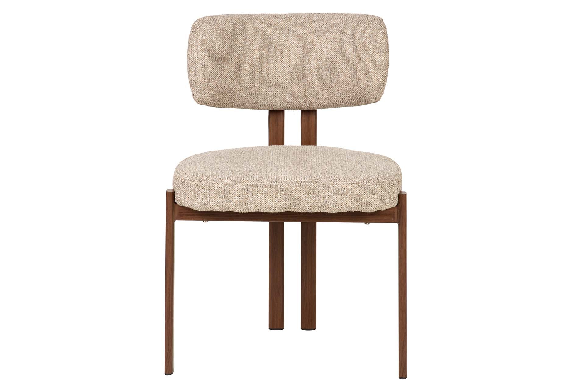 SILLA METAL POLIESTER MARRON 56x56x82 CM - Min.2 uds