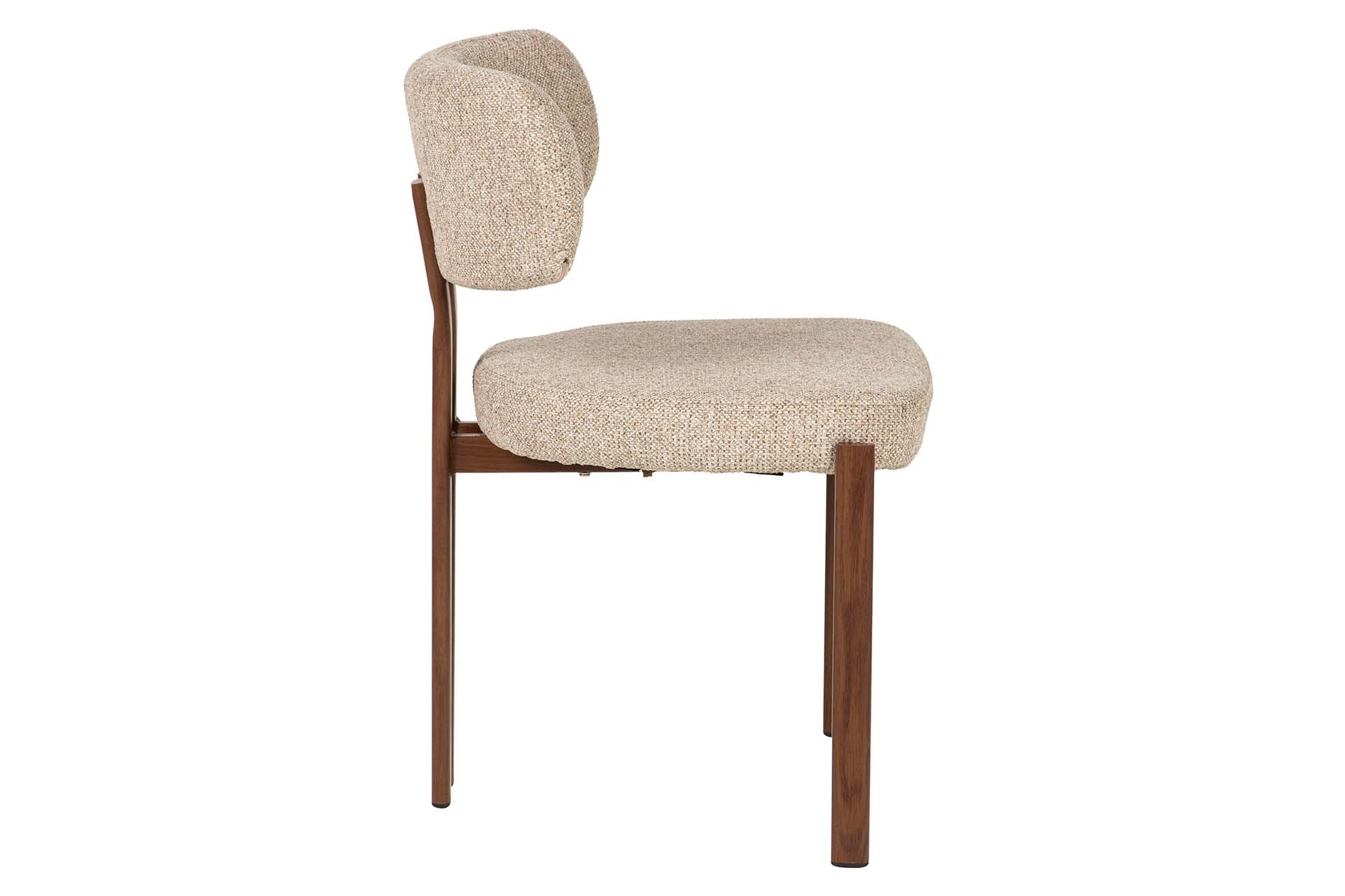 SILLA METAL POLIESTER MARRON 56x56x82 CM - Min.2 uds
