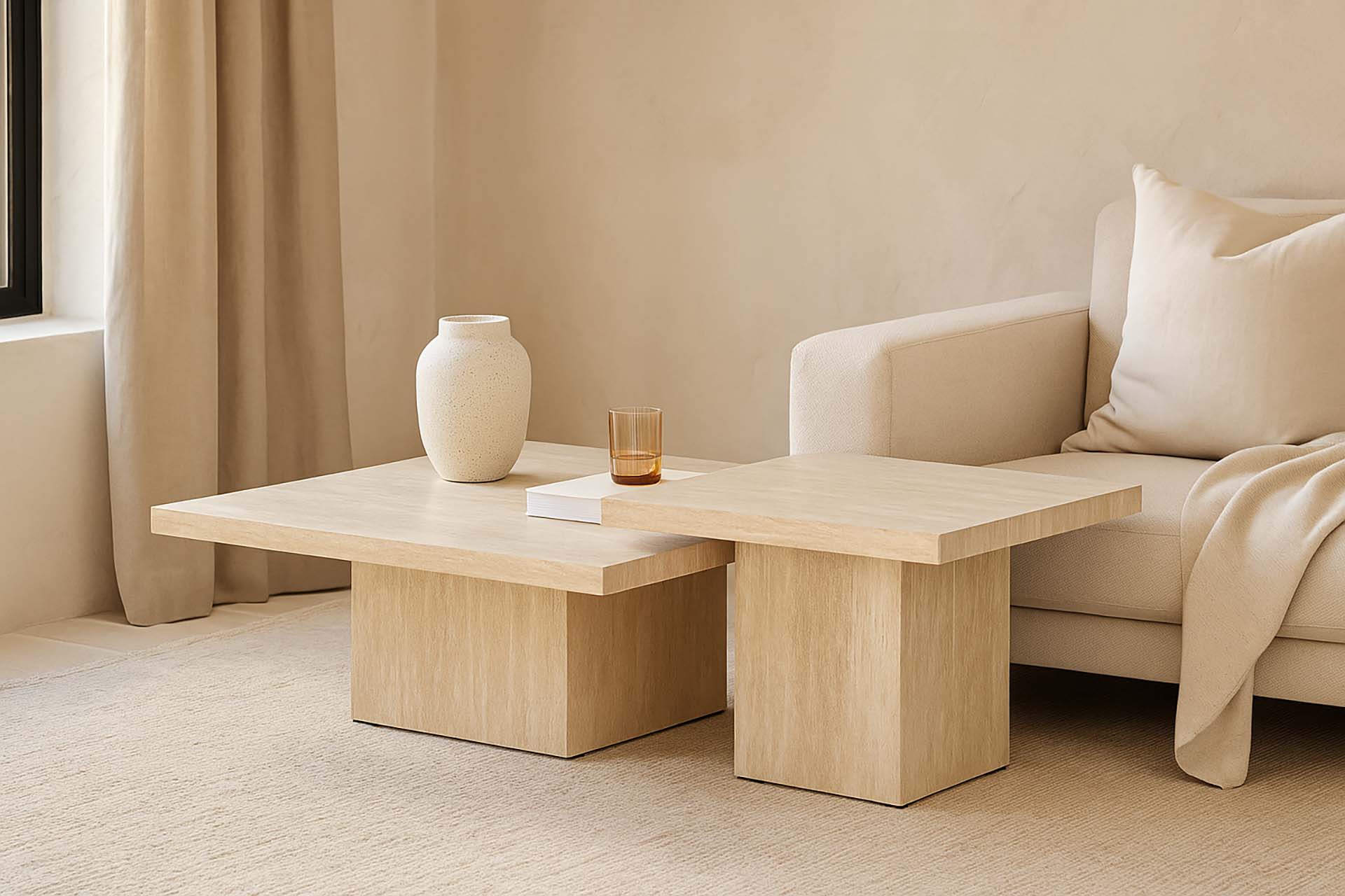 MESA DE CENTRO MDF MARRON 80x80x32 CM