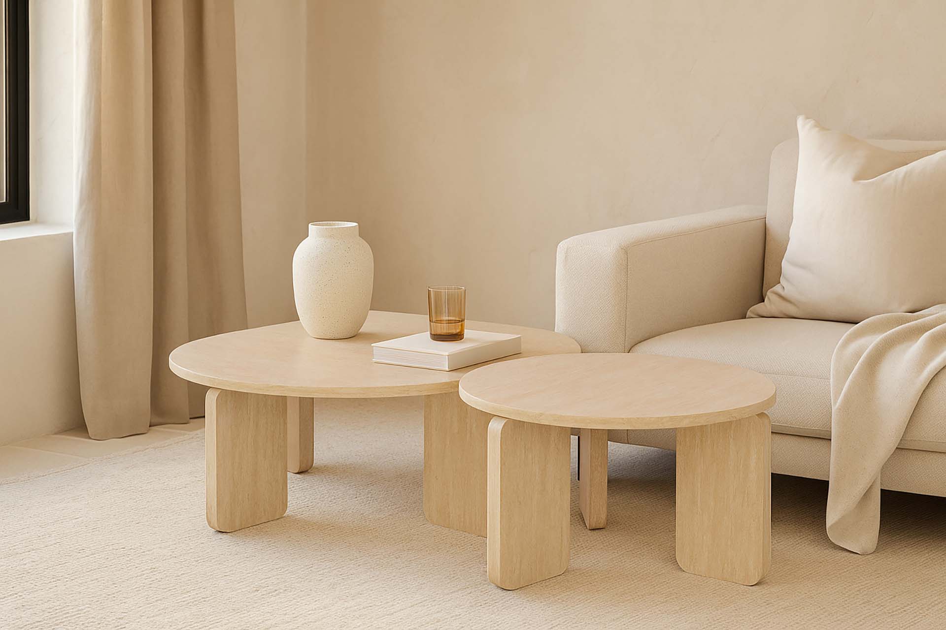 MESA DE CENTRO MDF MARRON 80x80x32 CM