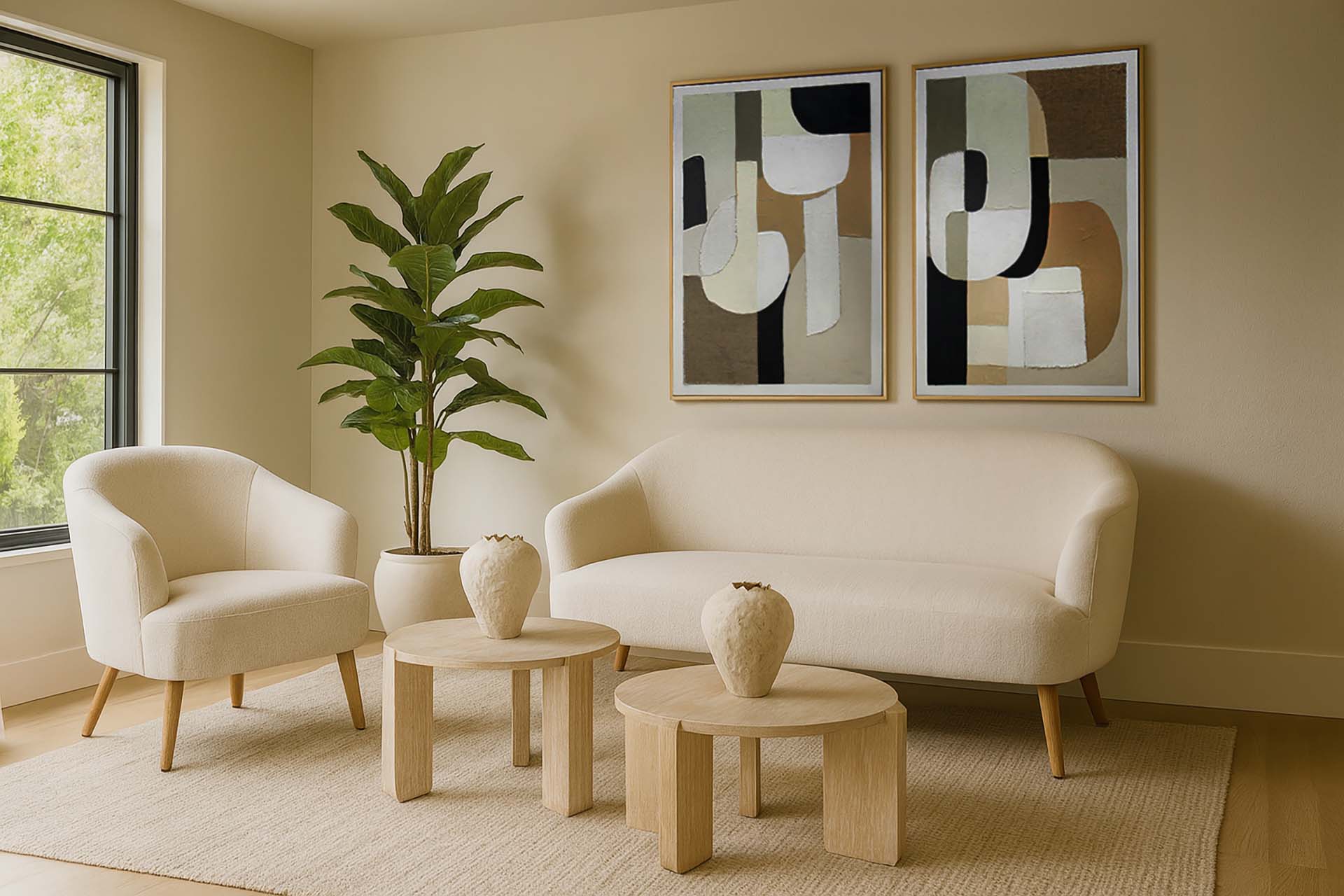 MESA DE CENTRO MDF MARRON 80x80x32 CM