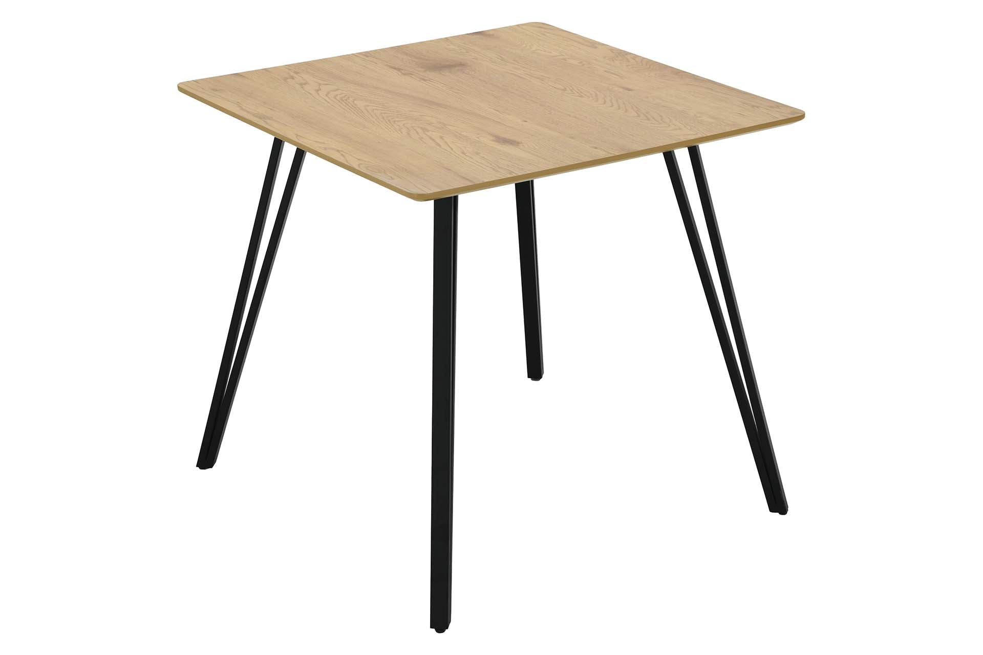 MESA DE COMEDOR MDF METAL MARRON NEGRO 80x80x70 CM