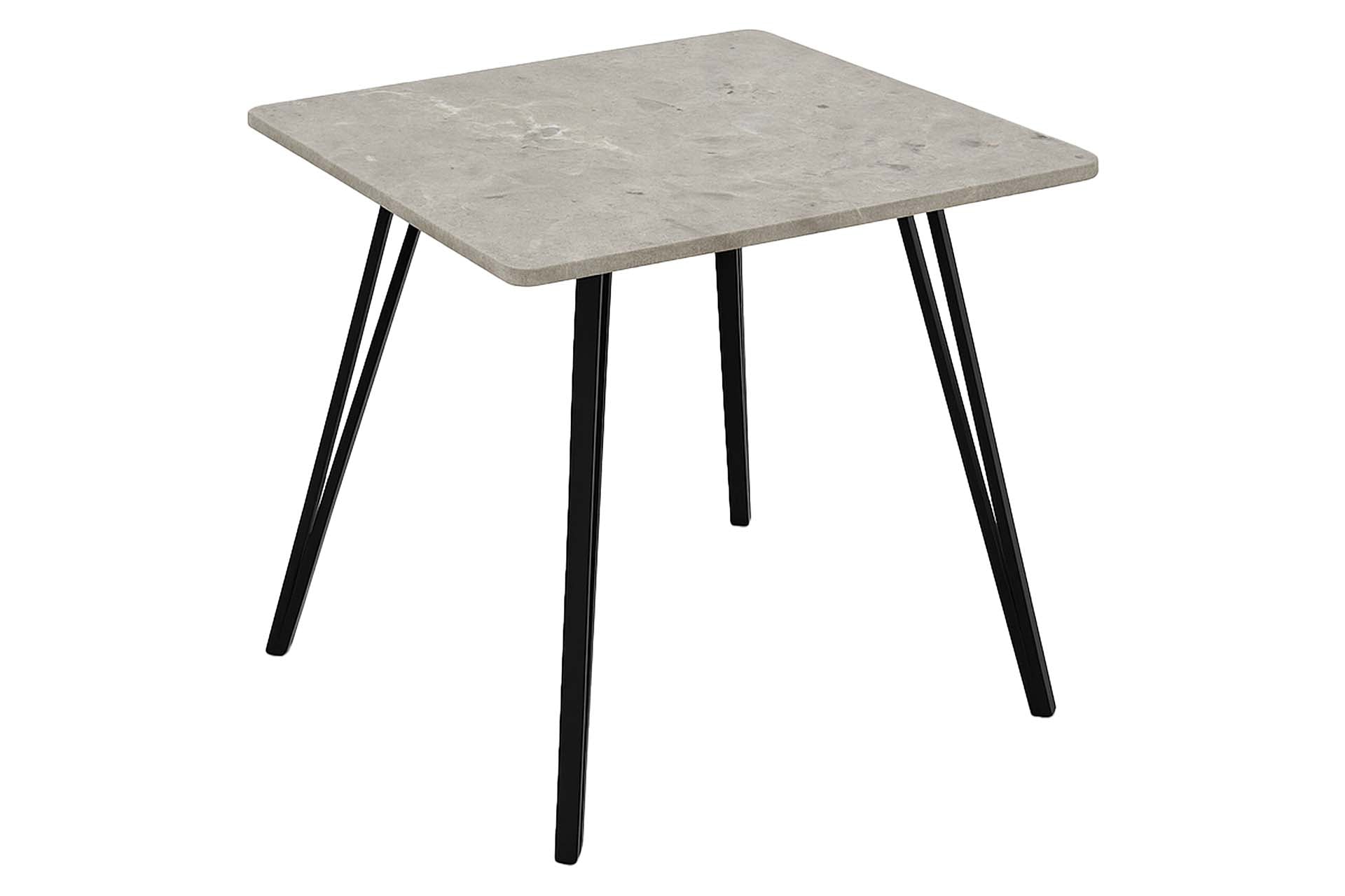 MESA DE COMEDOR MDF METAL GRIS NEGRO 80x80x75 CM