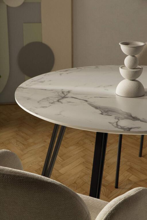 MESA DE COMEDOR MDF METAL GRIS NEGRO 100x100x75 CM