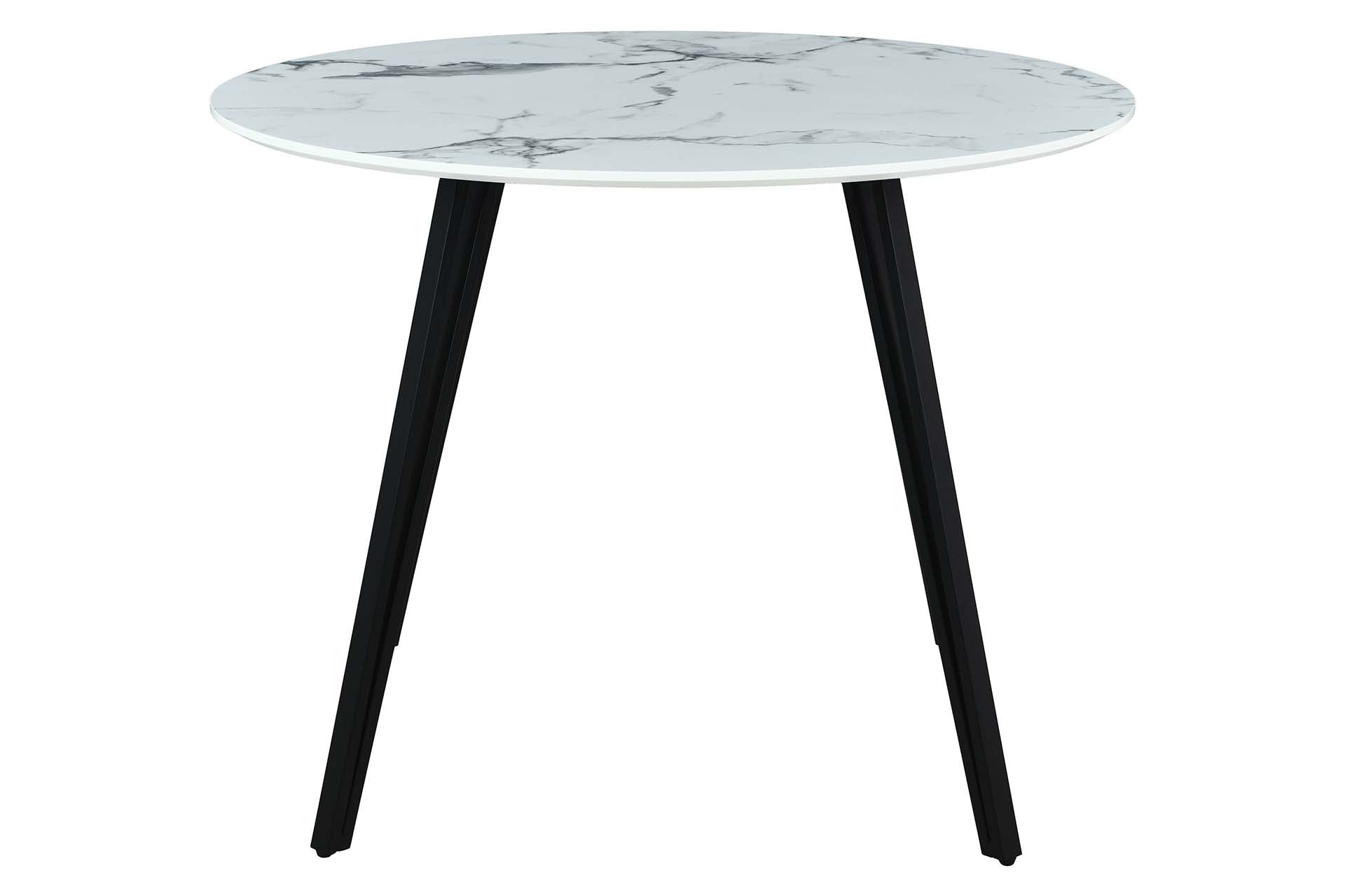 MESA DE COMEDOR MDF METAL GRIS NEGRO 100x100x75 CM