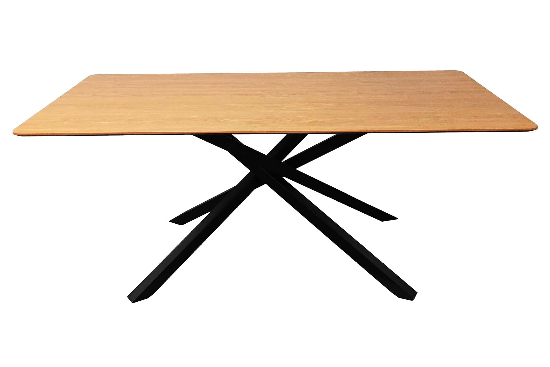 MESA DE COMEDOR MDF METAL MARRON NEGRO 160x90x75CM