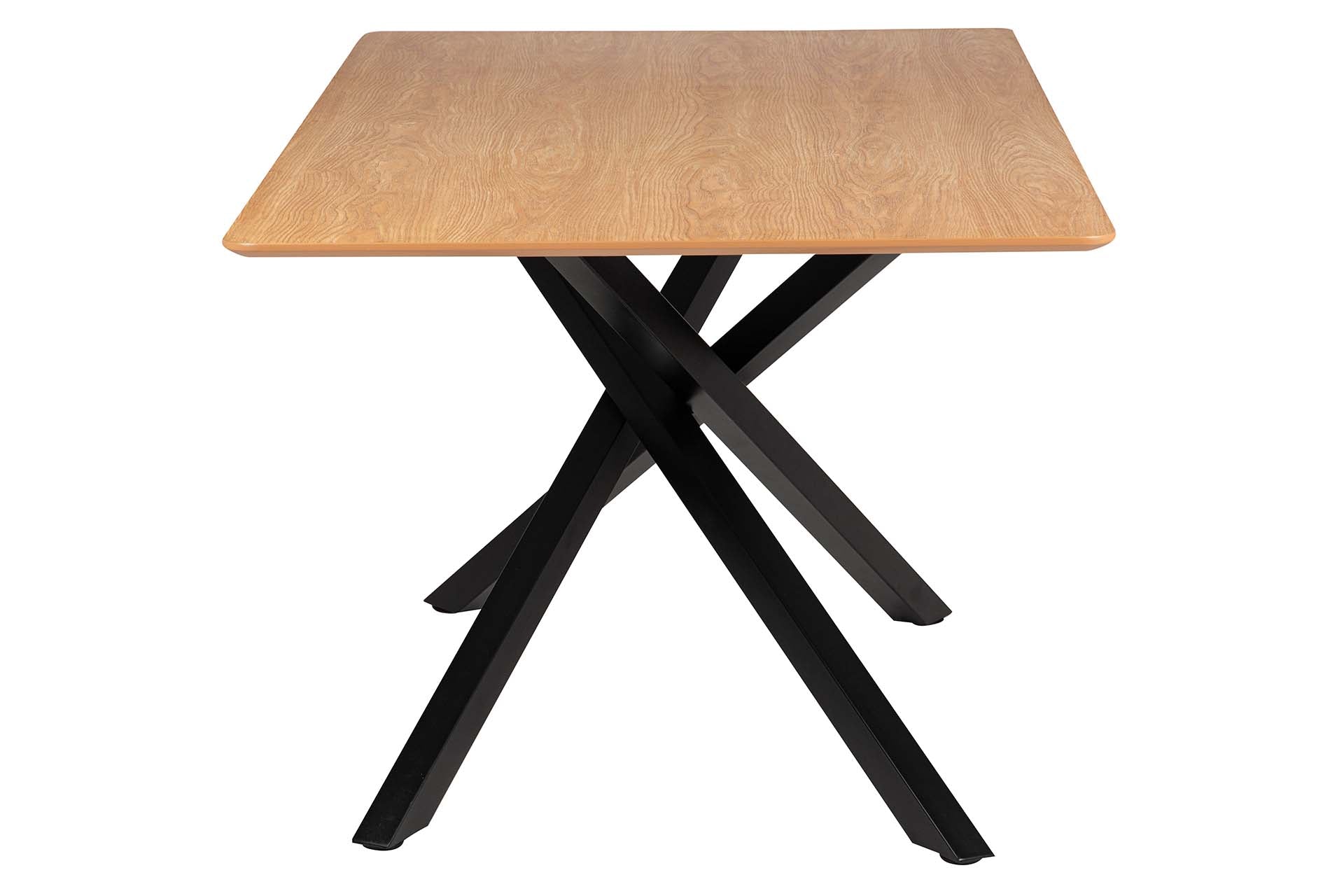 MESA DE COMEDOR MDF METAL MARRON NEGRO 160x90x75CM