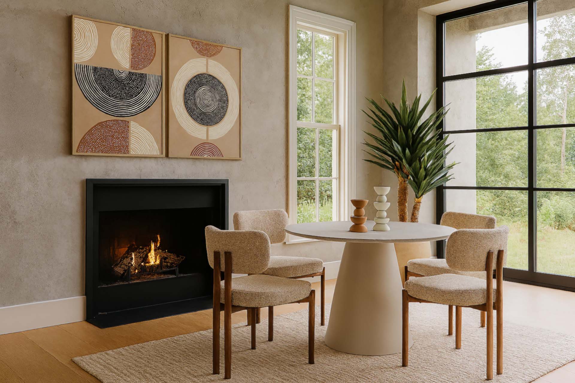 MESA DE COMEDOR MDF GRIS 120x120x75 CM