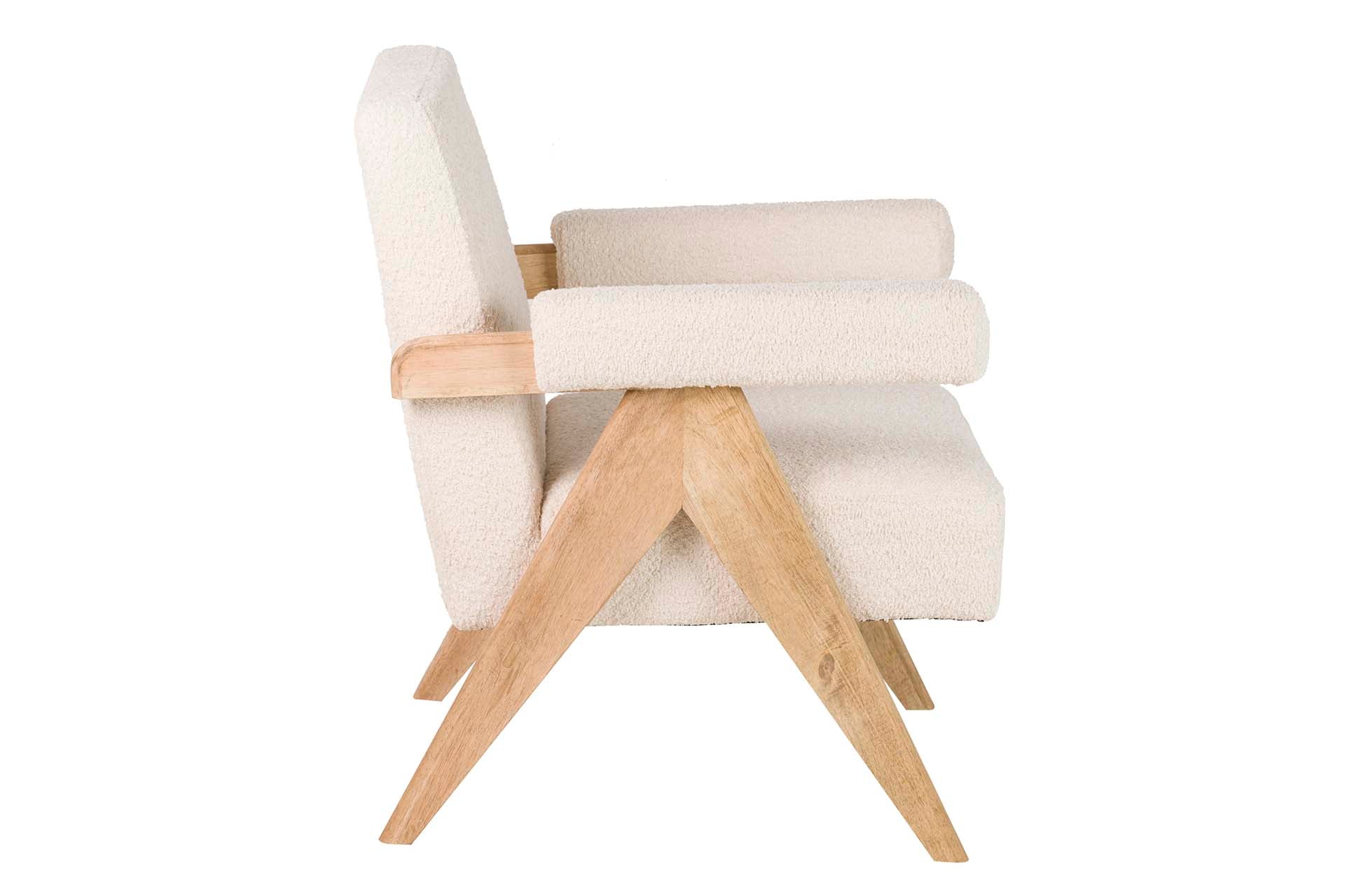 SILLON BOUCLE BLANCO 74x76x85 CM