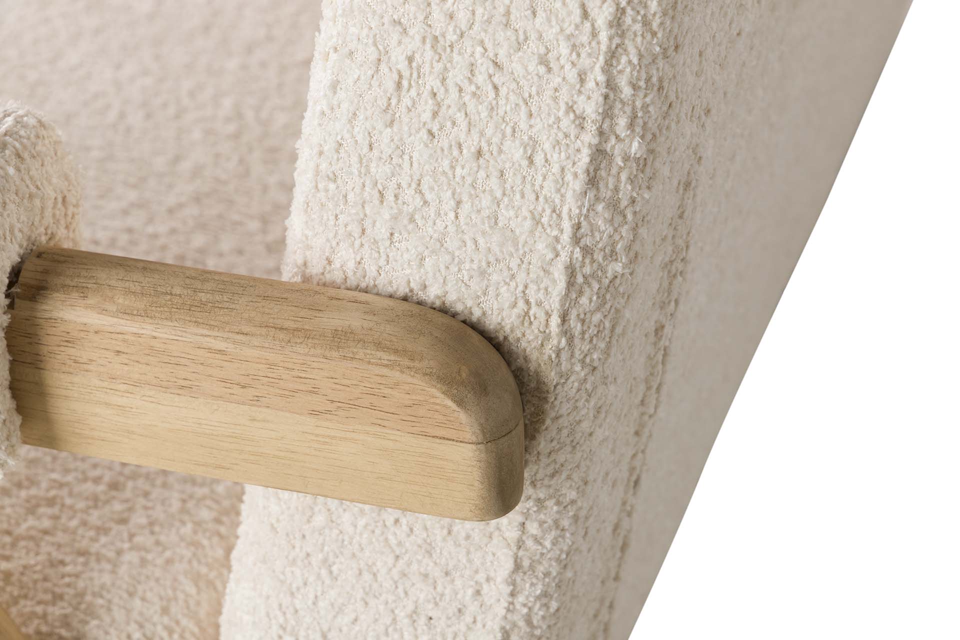 WHITE BOUCLE SOFA 134x76x85 CM