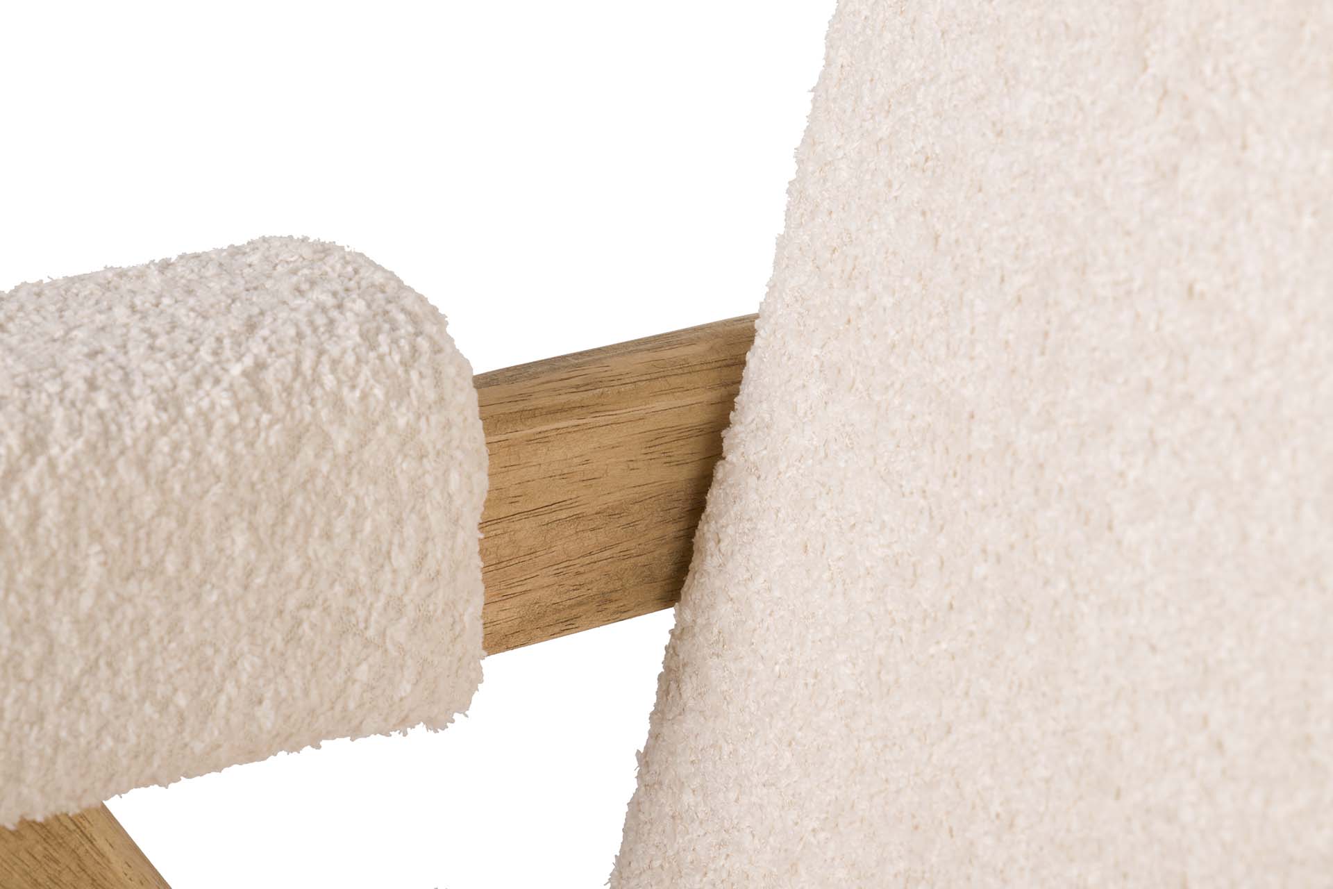 WHITE BOUCLE SOFA 134x76x85 CM