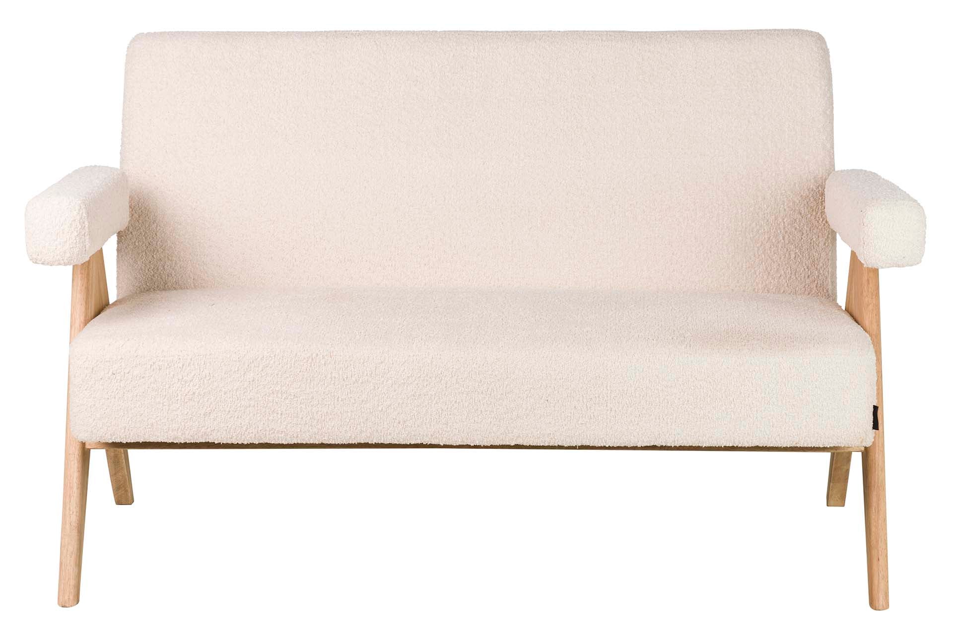 WHITE BOUCLE SOFA 134x76x85 CM