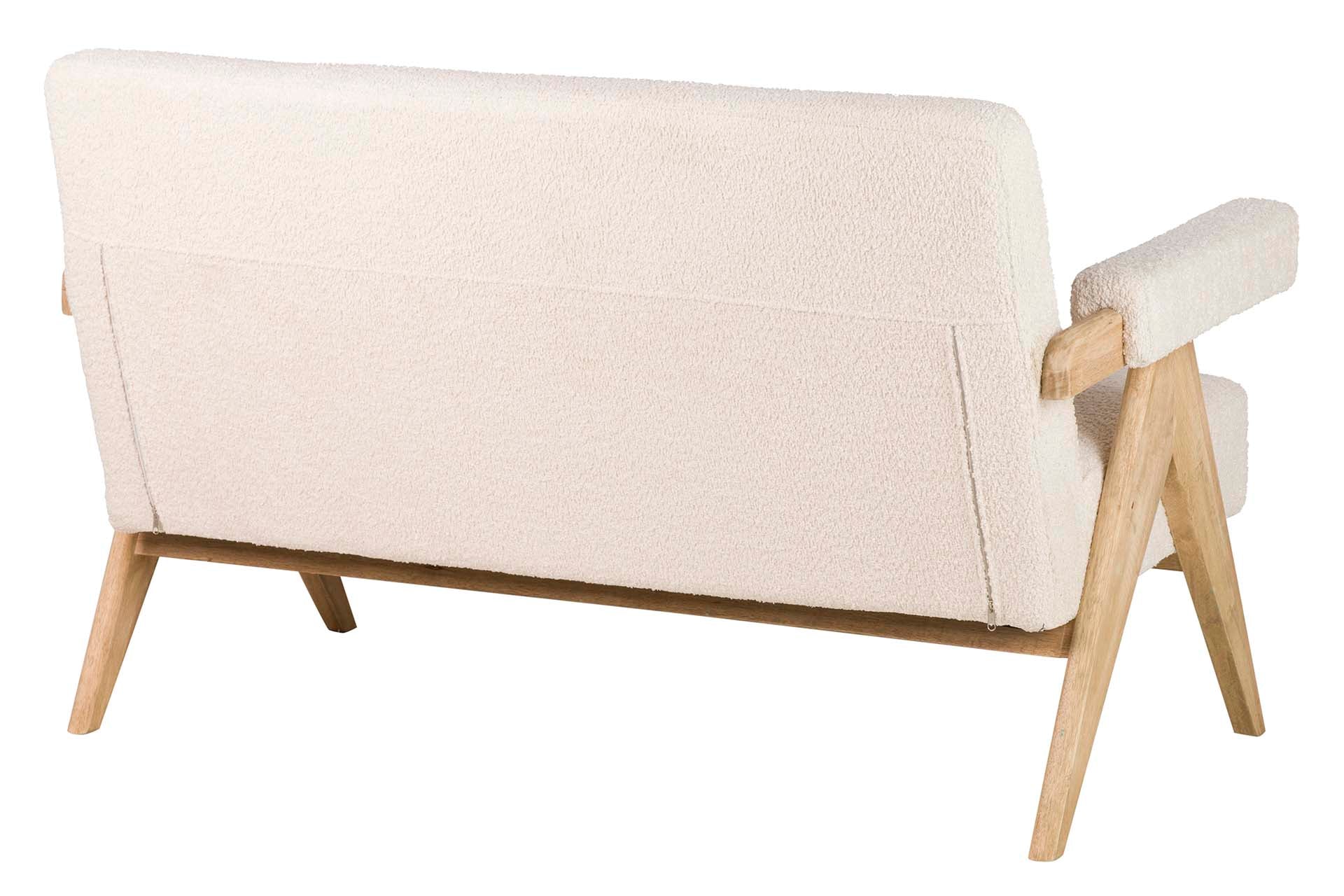 WHITE BOUCLE SOFA 134x76x85 CM