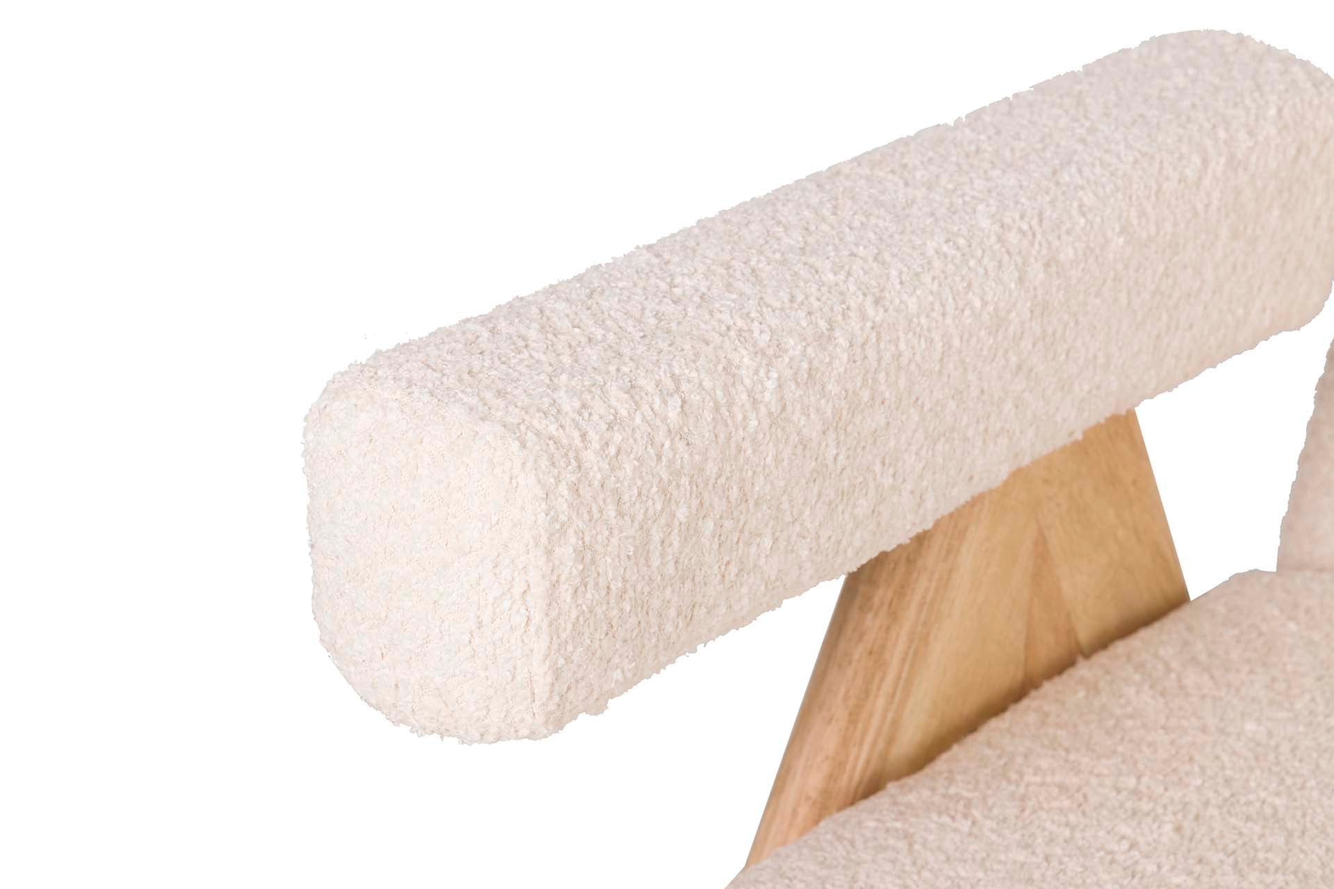 WHITE BOUCLE SOFA 134x76x85 CM