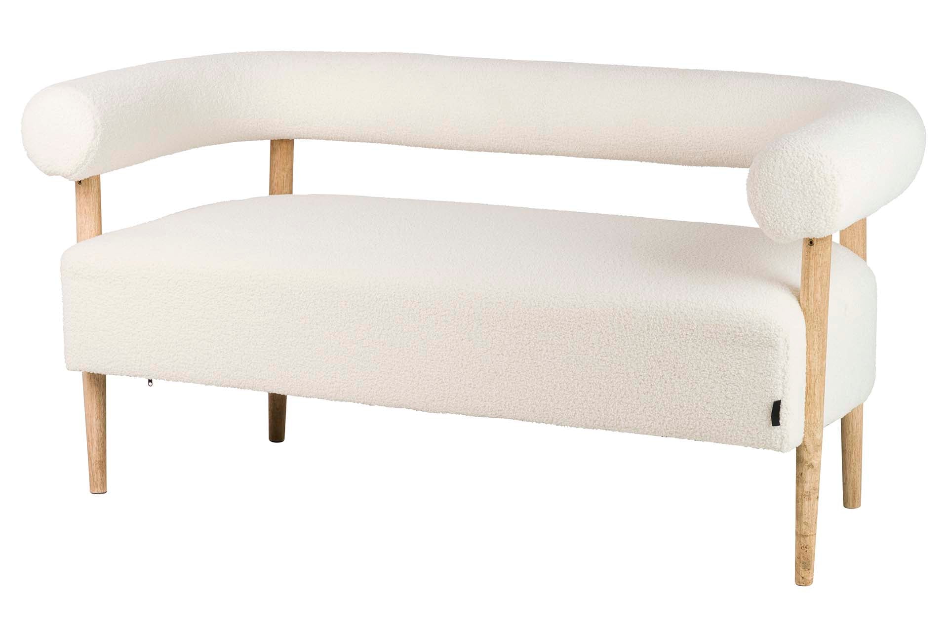 SOFA BOUCLE BLANCO 143x67x70 CM