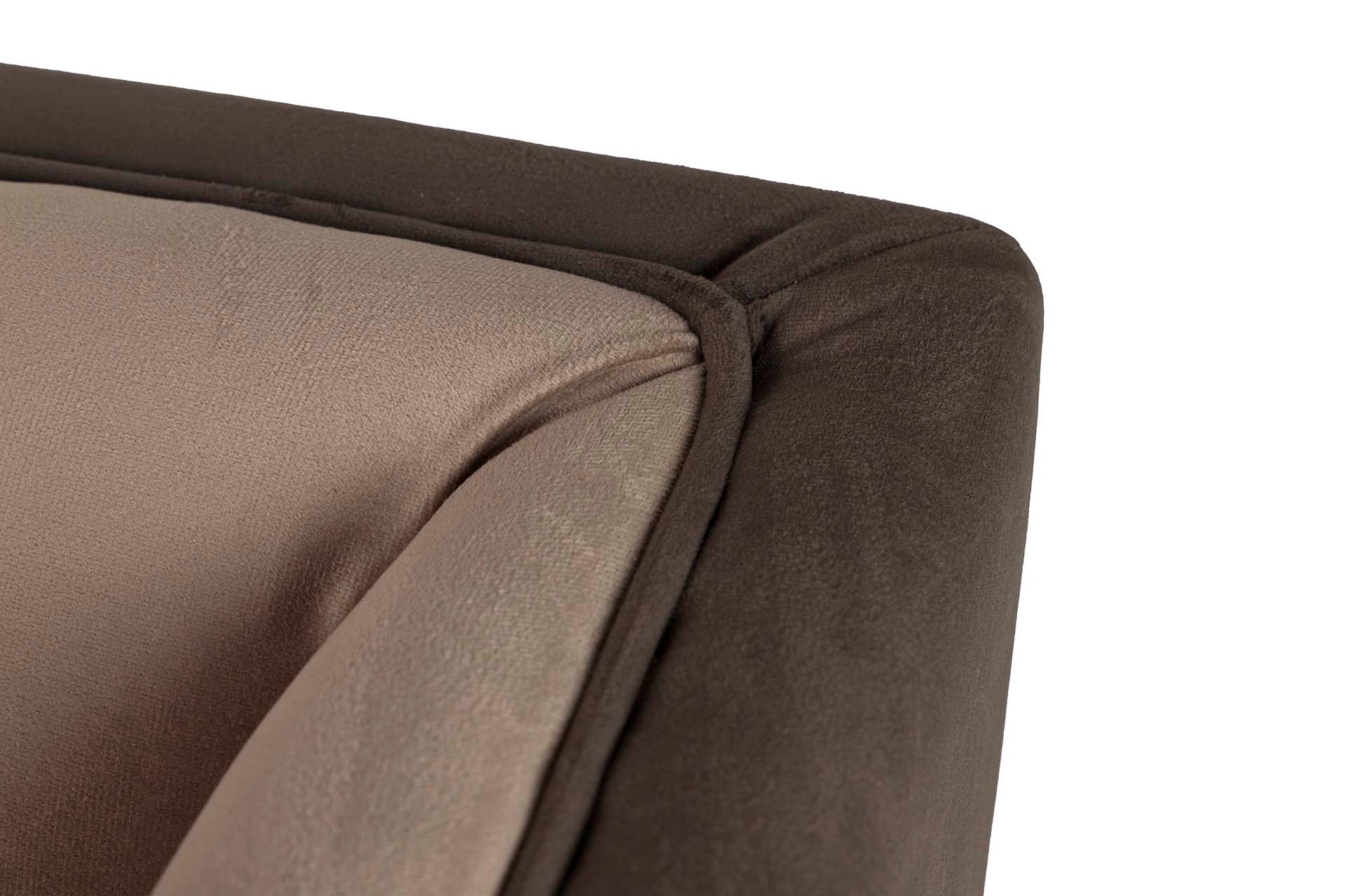 SOFA VELVET MARRON 130x70x74 CM