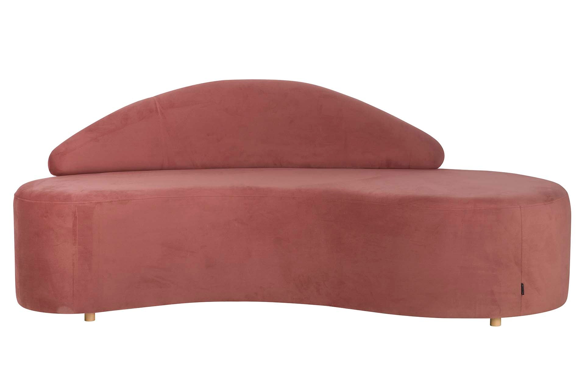 Pink Velvet Sofa 195x84x76 cm