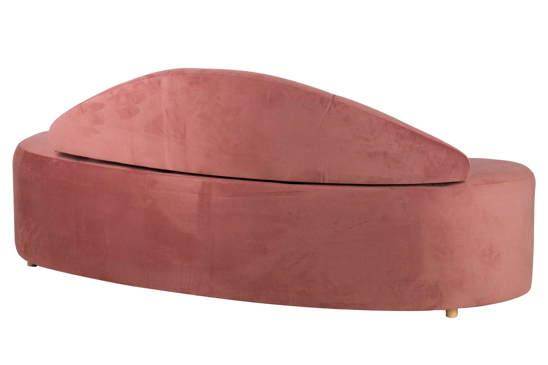 Pink Velvet Sofa 195x84x76 cm