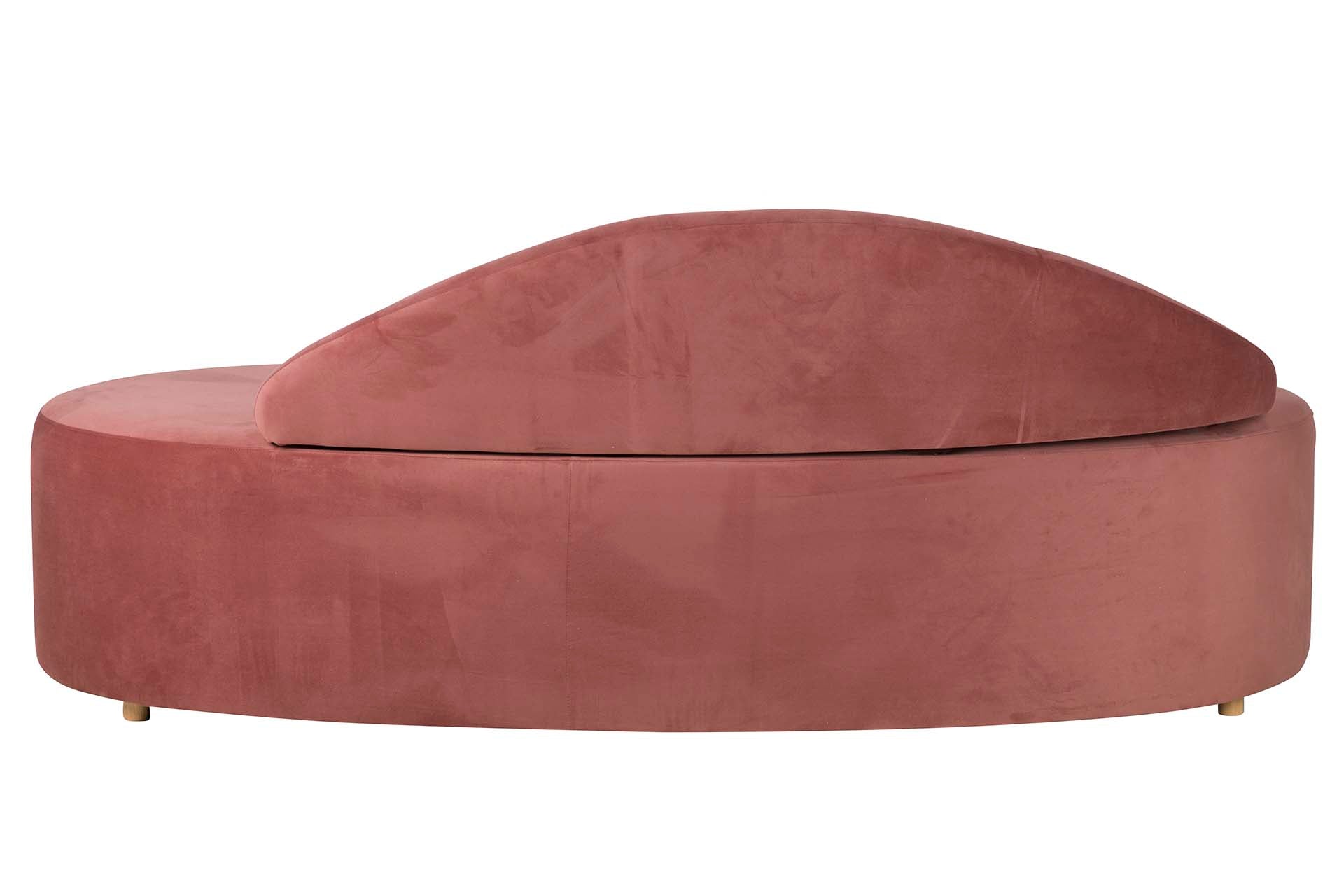 Pink Velvet Sofa 195x84x76 cm