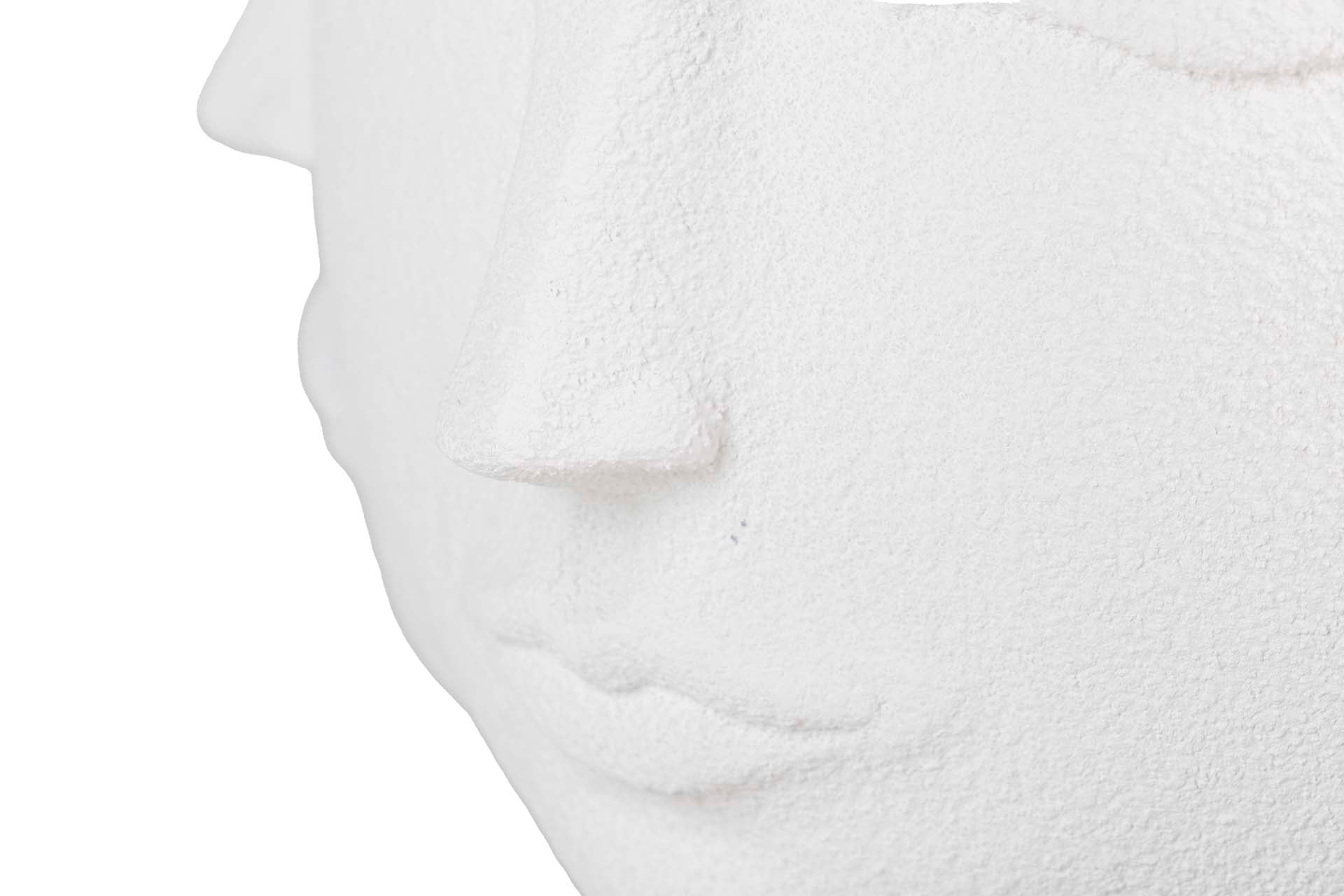 VASO DE RESINA BRANCO COM ROSTOS 49x49x62 CM