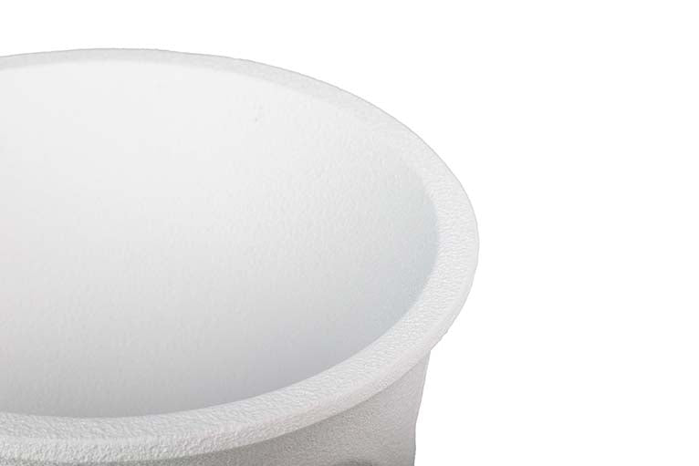 VASO DE RESINA BRANCO COM ROSTOS 49x49x62 CM