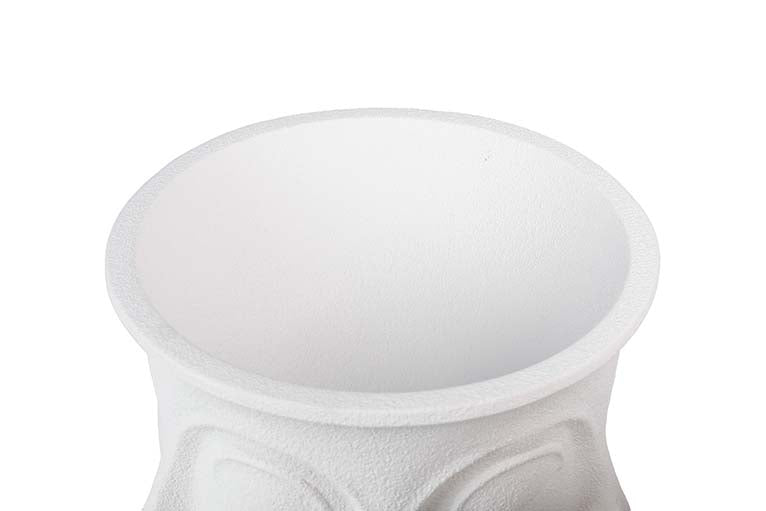 VASO DE RESINA BRANCO COM ROSTOS 49x49x62 CM
