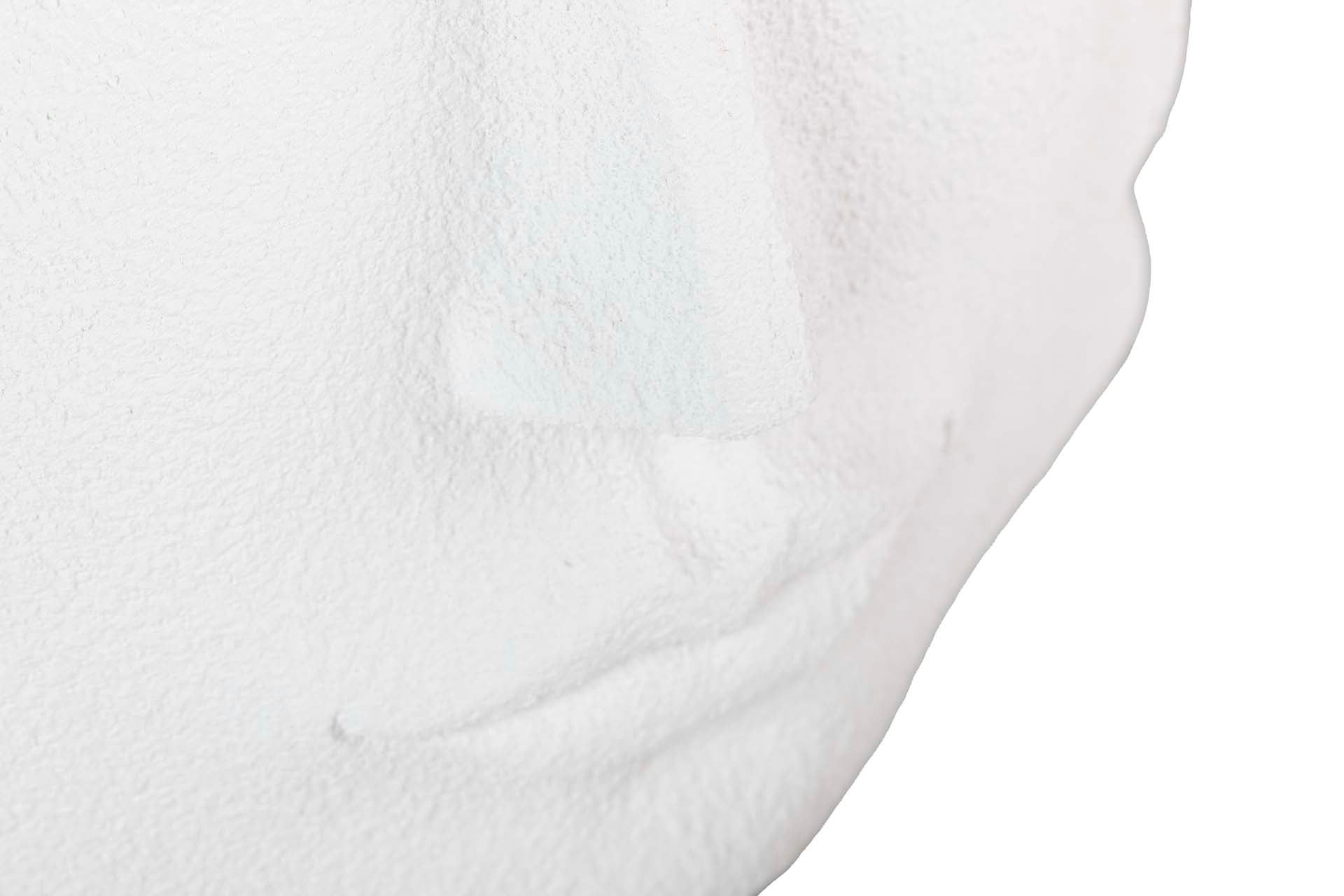 VASO DE FLORES DE POLIRESINA BRANCA COM ROSTOS 56x56x77 CM