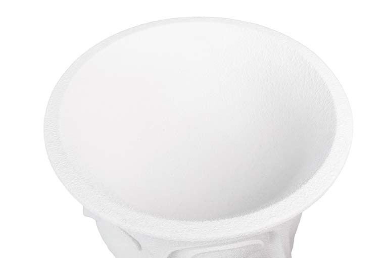 VASO DE FLORES DE POLIRESINA BRANCA COM ROSTOS 56x56x77 CM