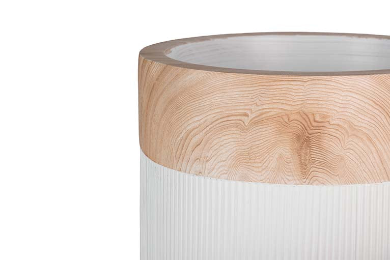 VASO DE FLORES DE POLIRESINA BRANCA 46x46x121 CM